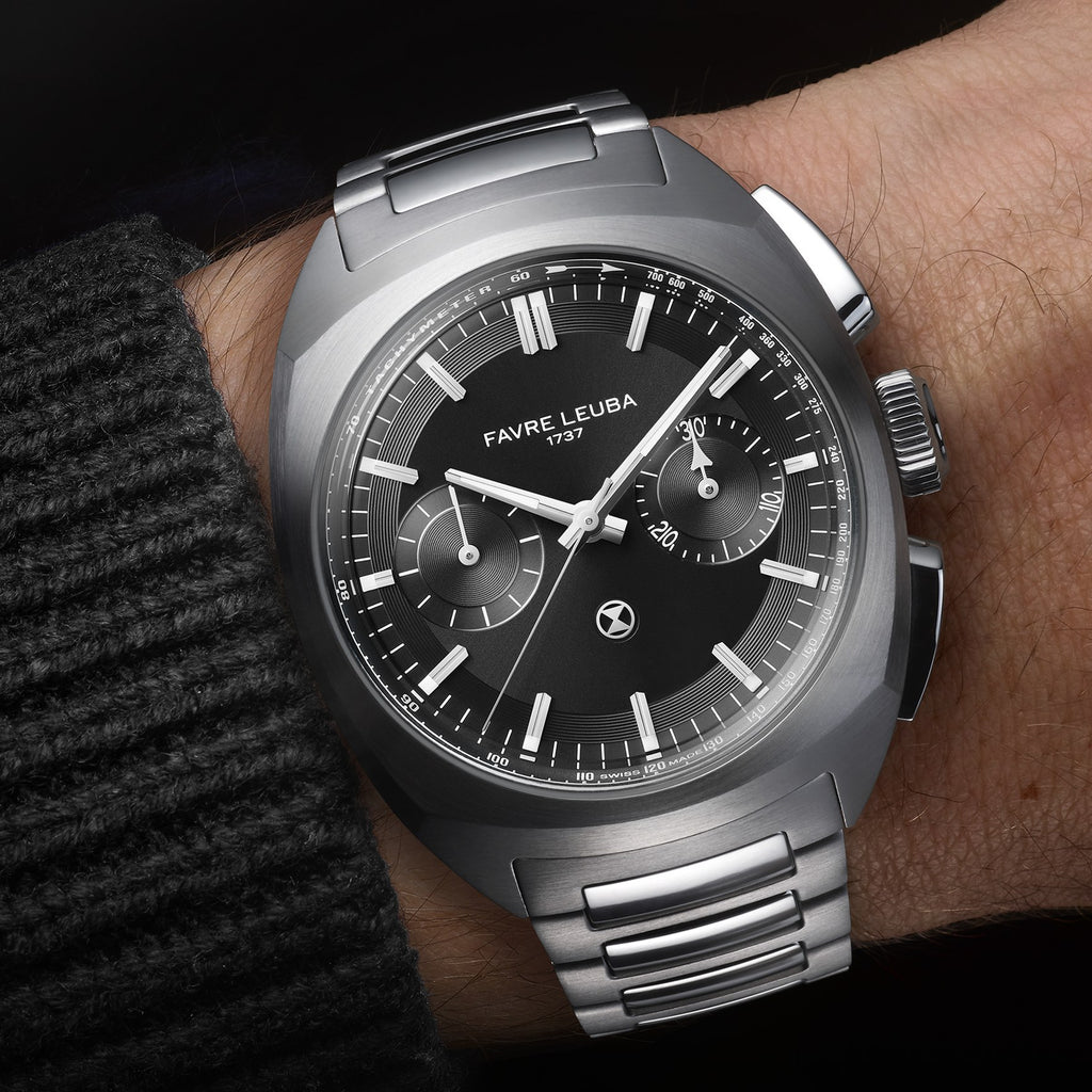 FAVRE LEUBA Chief Chronograph – Black Dial, Steel Bracelet — 2