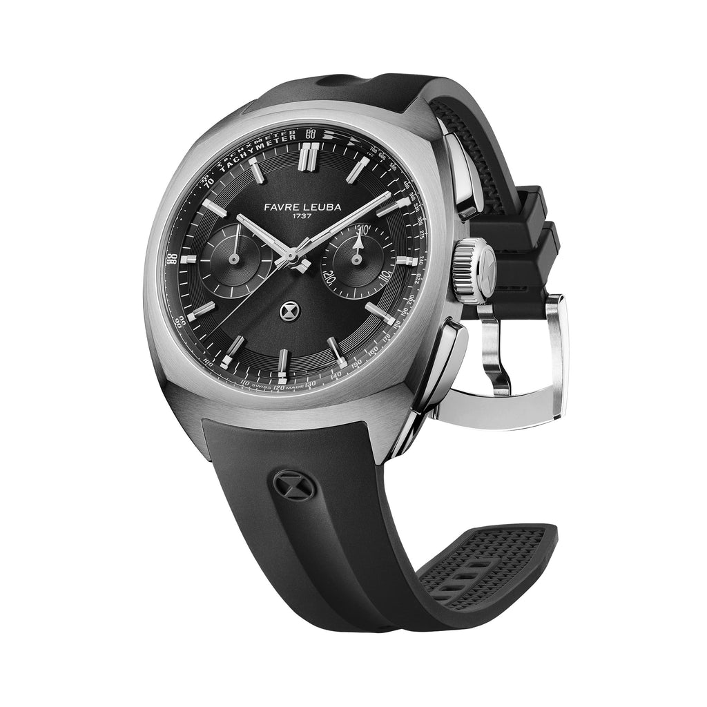 FAVRE LEUBA Chief Chronograph – Black Dial, Rubber Strap