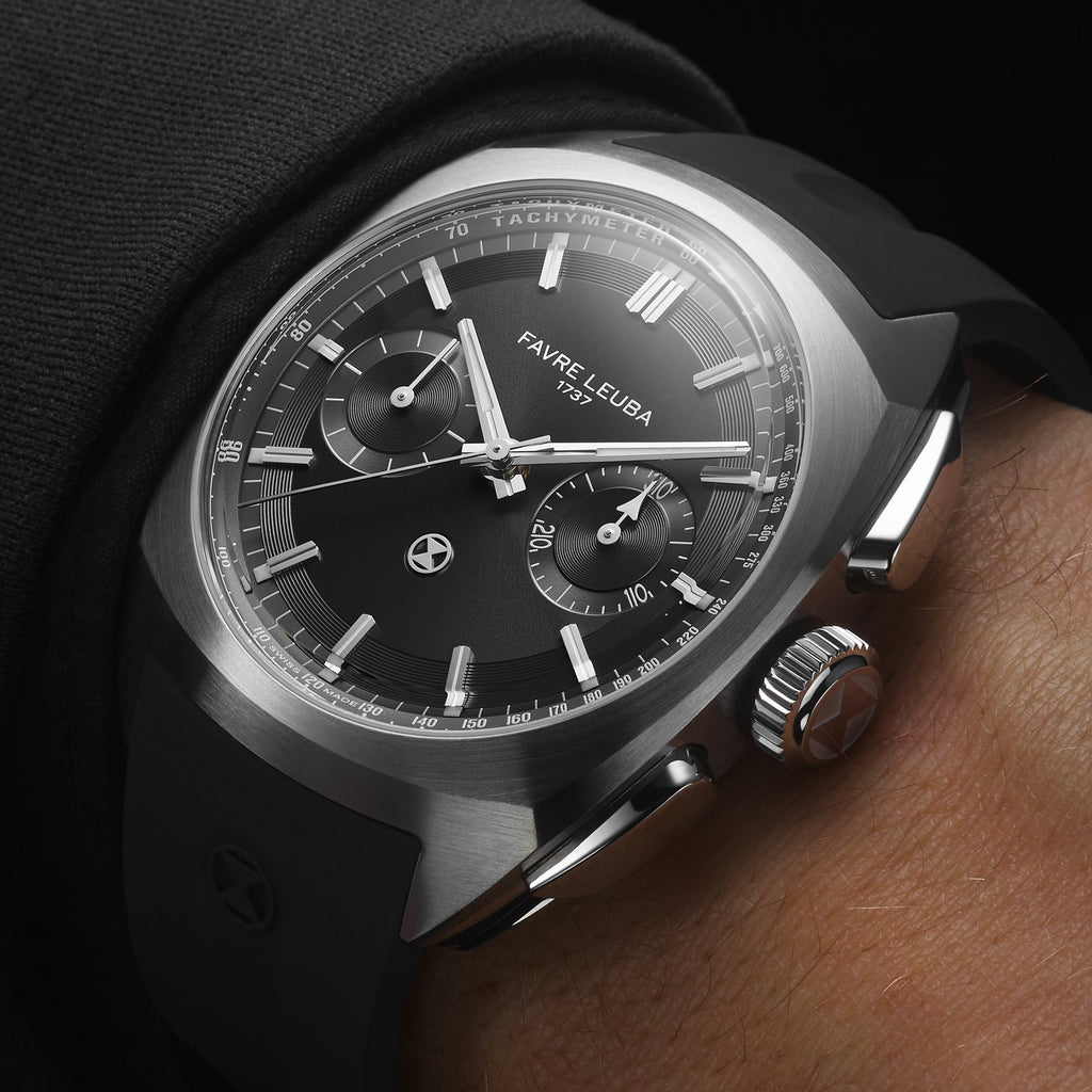 FAVRE LEUBA Chief Chronograph – Black Dial, Rubber Strap — 2