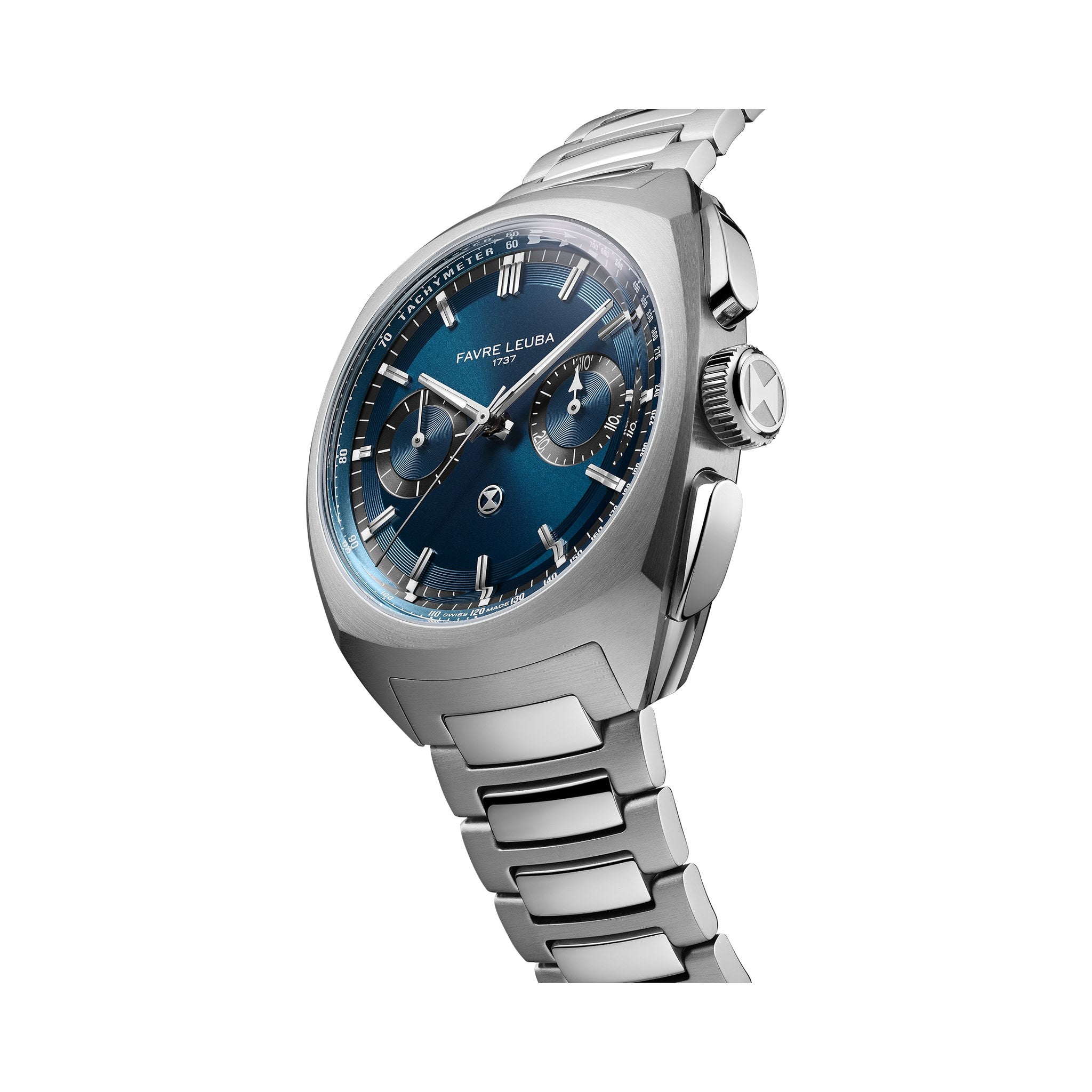 FAVRE LEUBA Chief Chronograph – Blue Dial, Steel Bracelet — 4