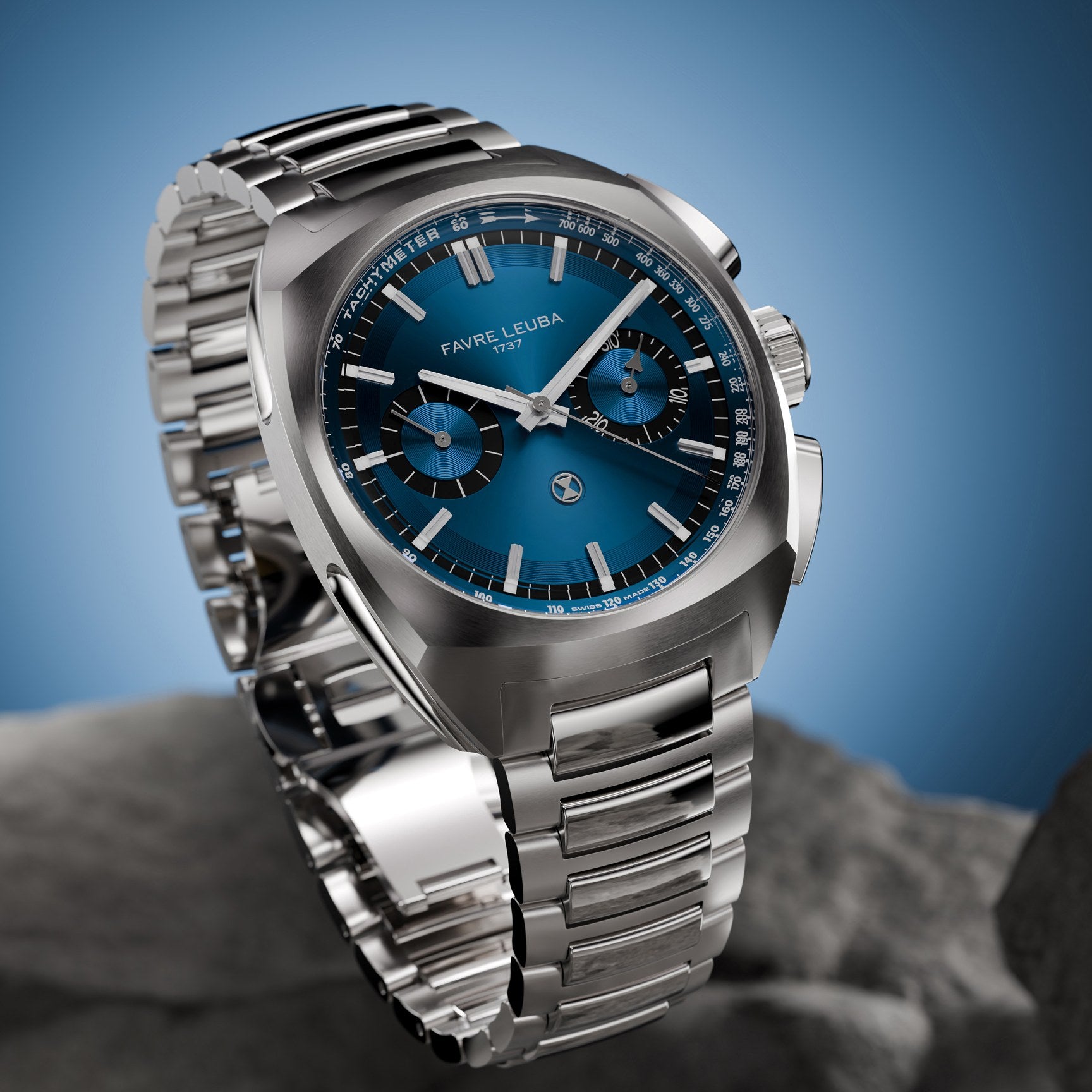 FAVRE LEUBA Chief Chronograph – Blue Dial, Steel Bracelet — 8