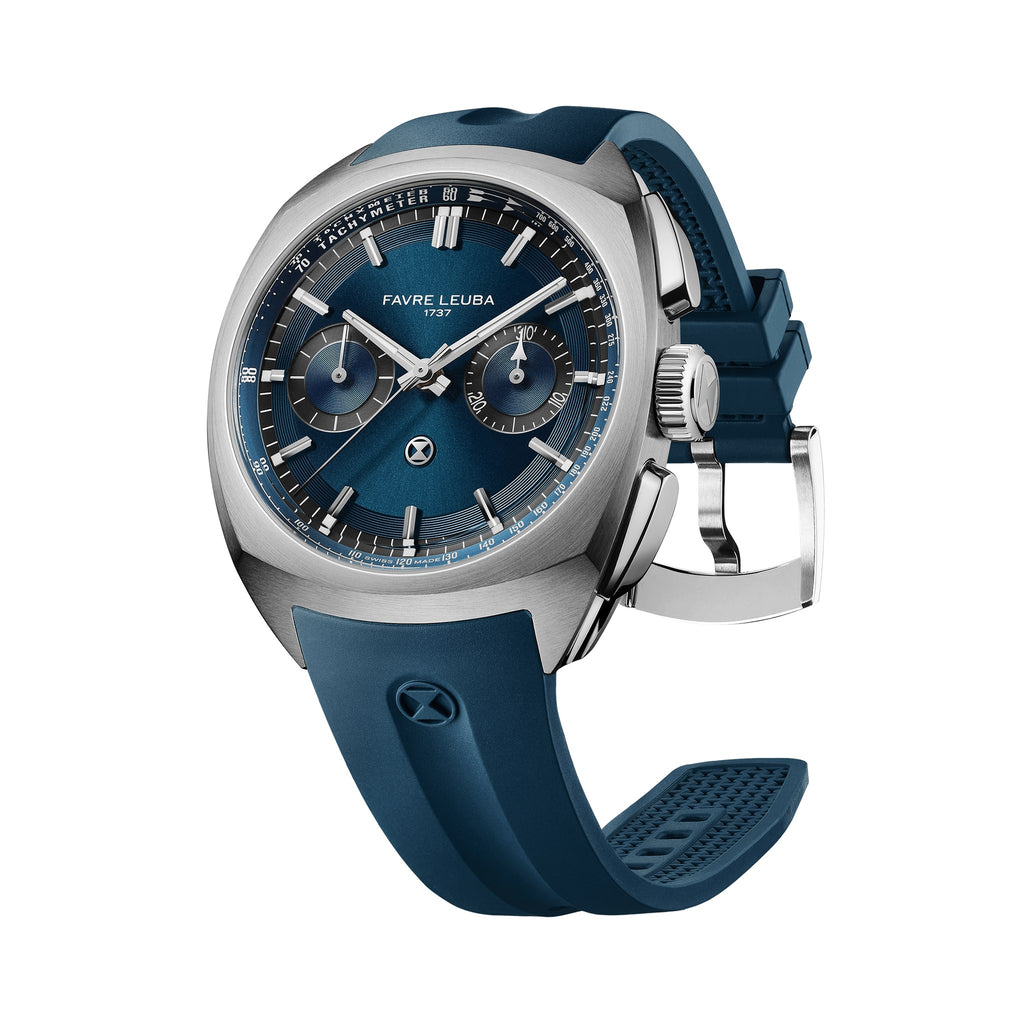 FAVRE LEUBA Chief Chronograph – Blue Dial, Rubber Strap