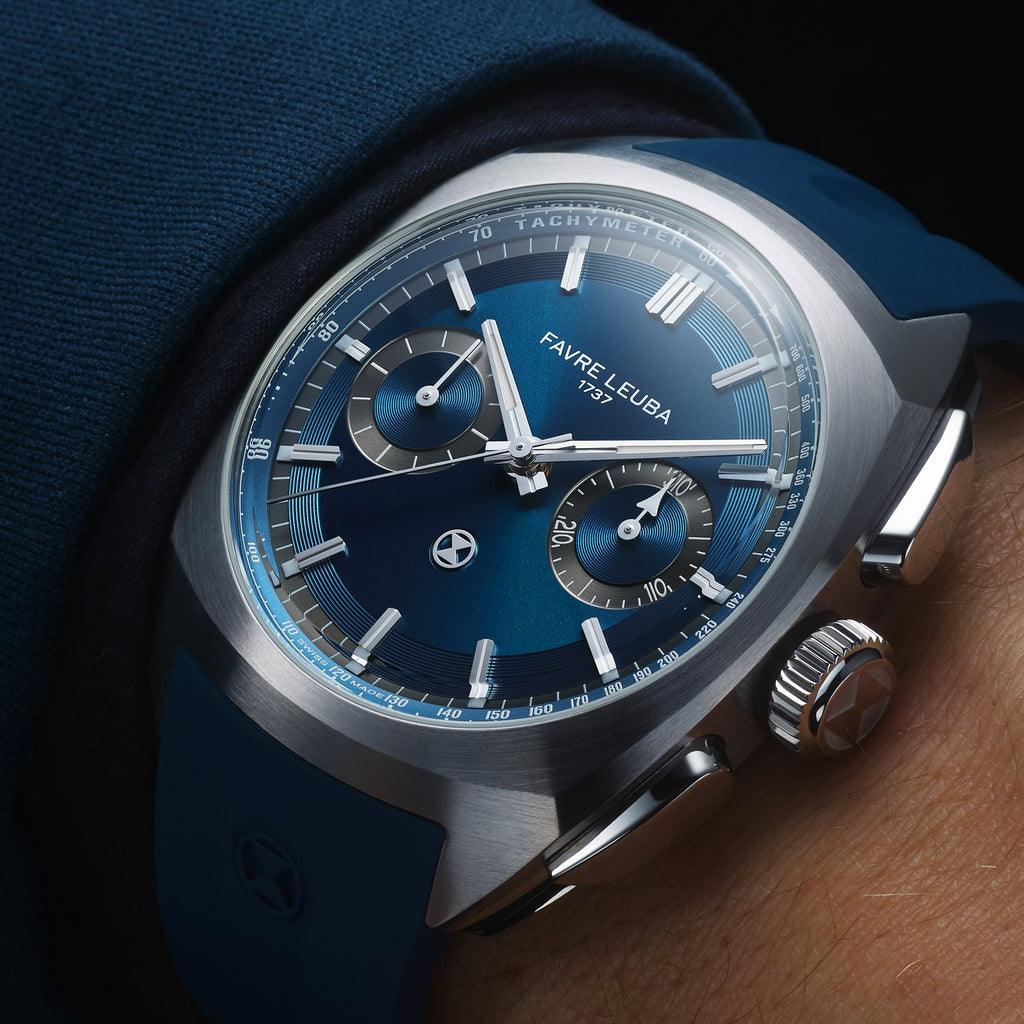 FAVRE LEUBA Chief Chronograph – Blue Dial, Rubber Strap — 2