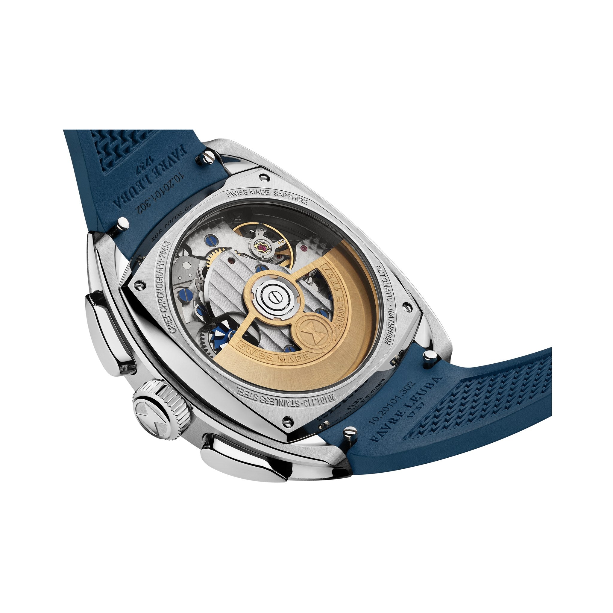 FAVRE LEUBA Chief Chronograph – Blue Dial, Rubber Strap — 6