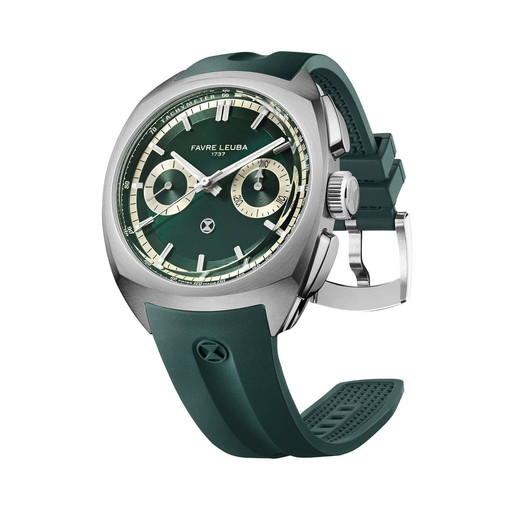 FAVRE LEUBA Chief Chronograph – British Racing Green Dial, Rubber Strap — 5
