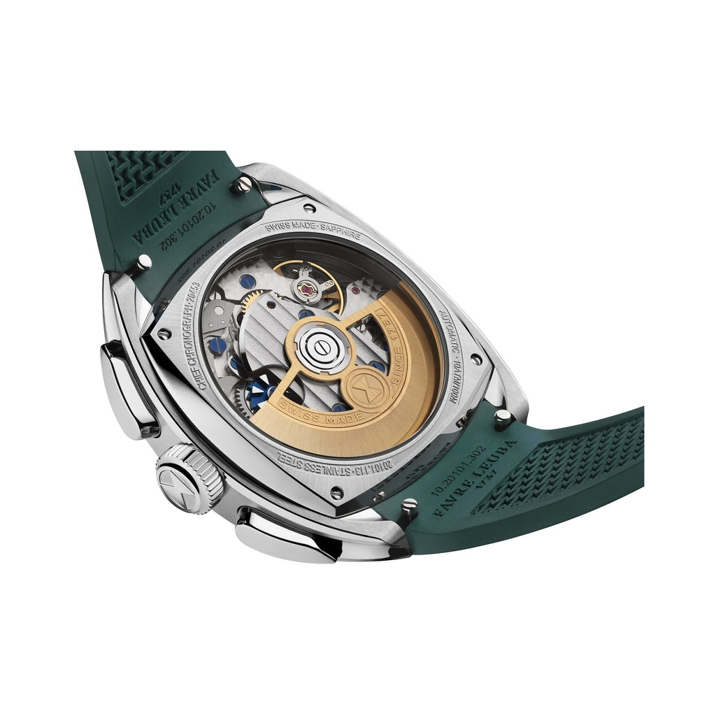FAVRE LEUBA Chief Chronograph – British Racing Green Dial, Rubber Strap — 6