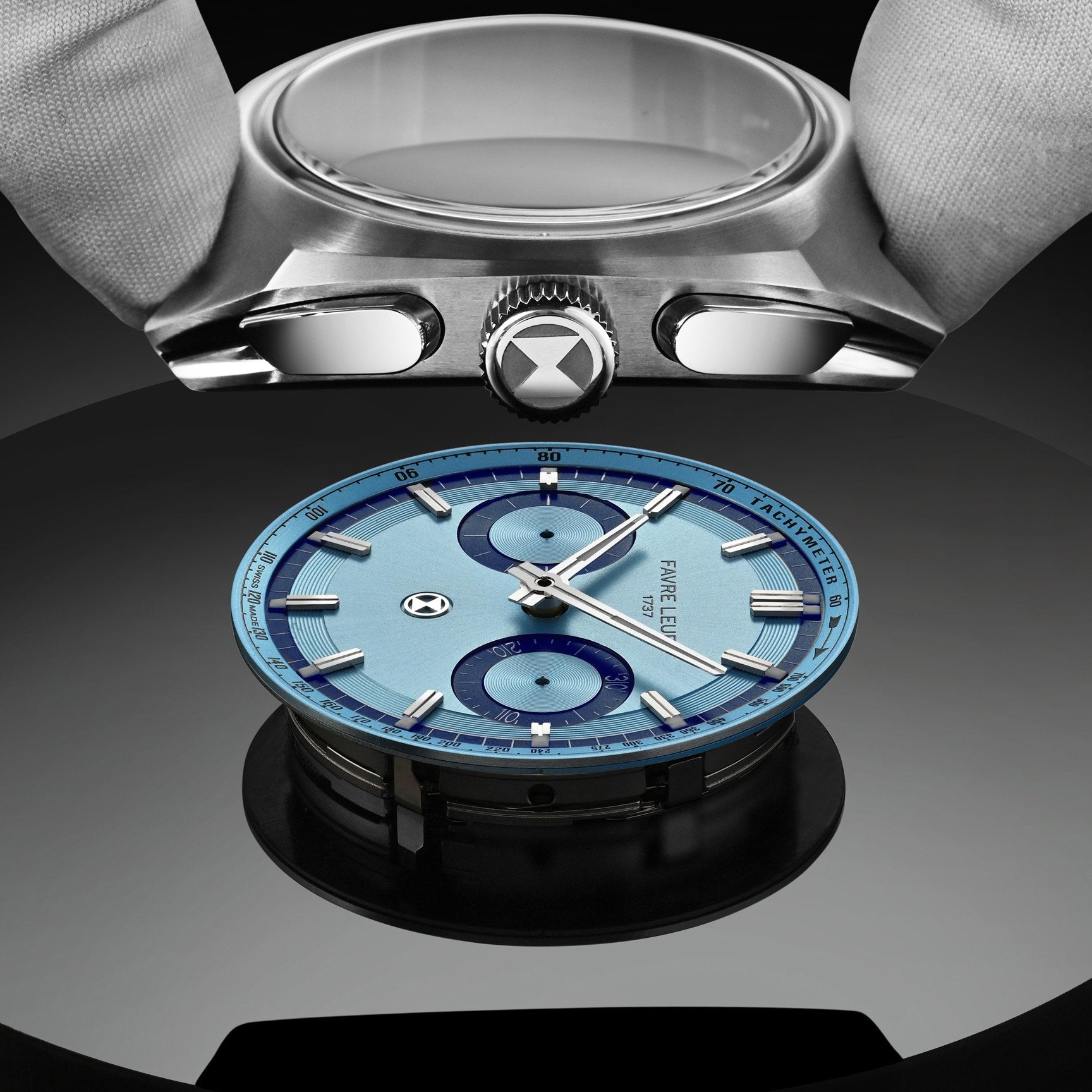 FAVRE LEUBA Chief Chronograph – Ice Blue Dial, Rubber Strap — 3