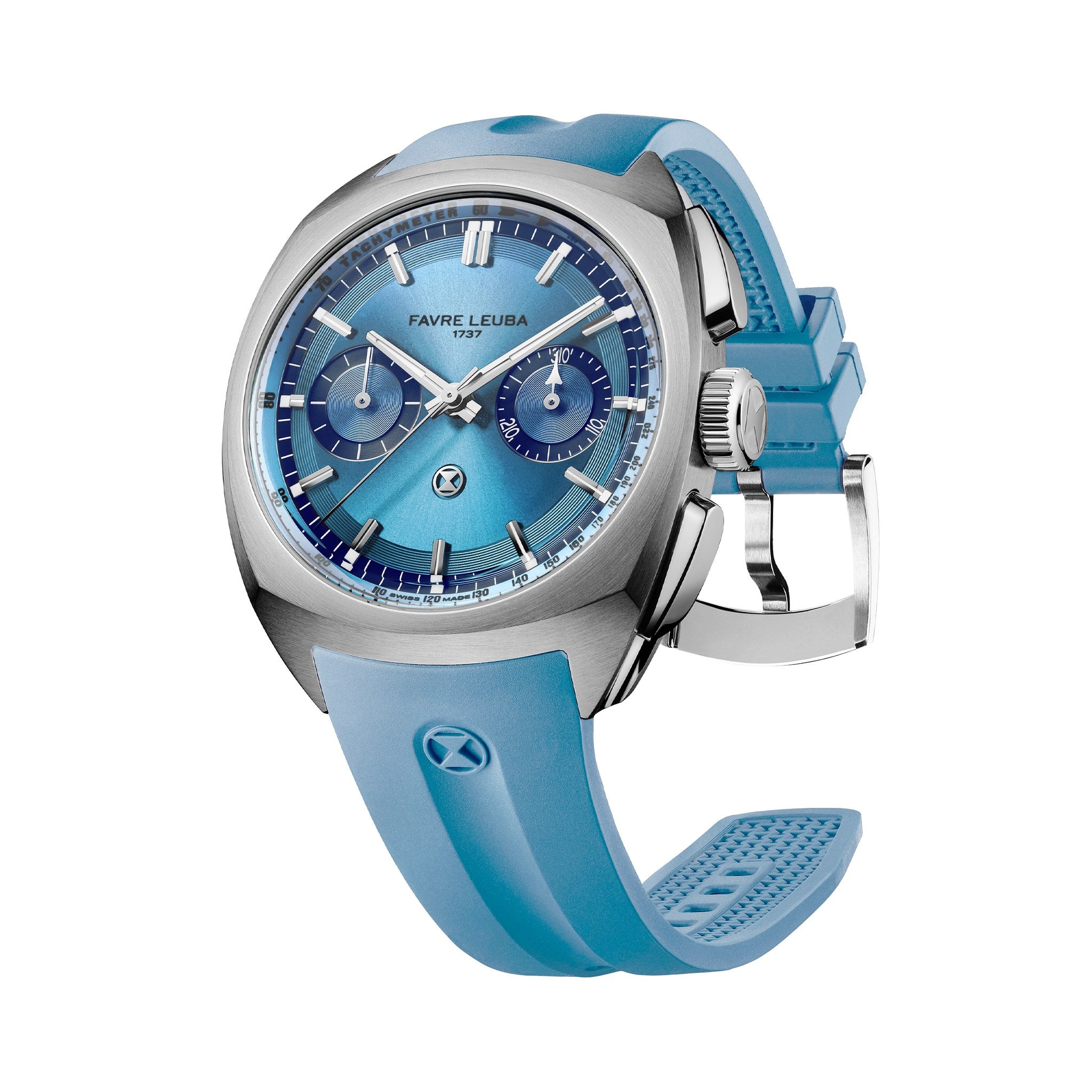 FAVRE LEUBA Chief Chronograph – Ice Blue Dial, Rubber Strap — 5