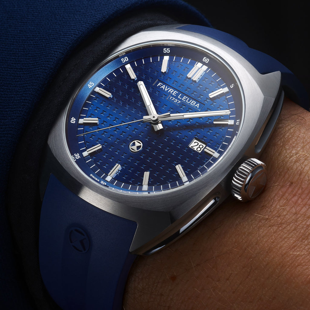FAVRE LEUBA Chief Date – Blue Dial, Rubber Strap — 2