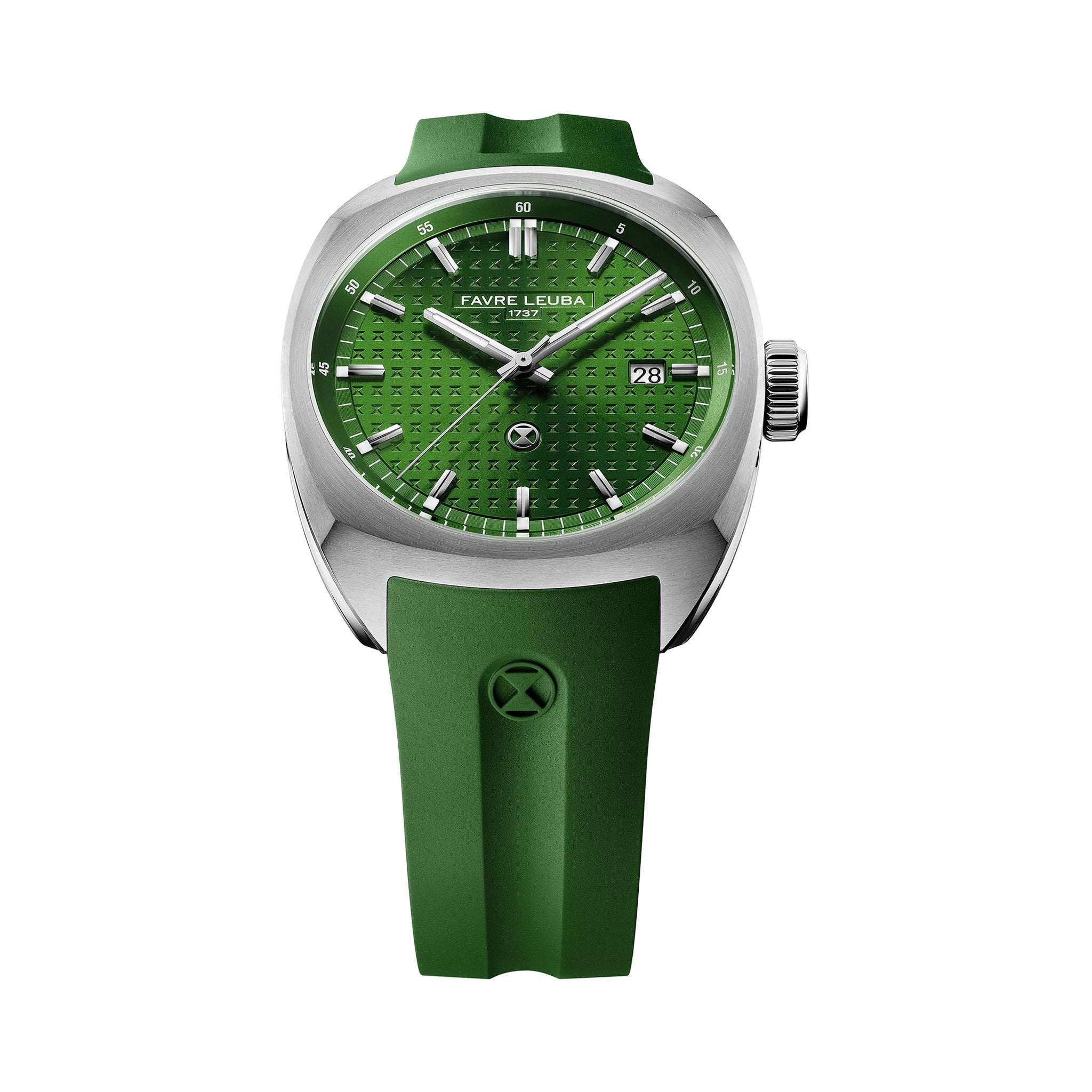 FAVRE LEUBA Chief Date – Green Dial, Rubber Strap