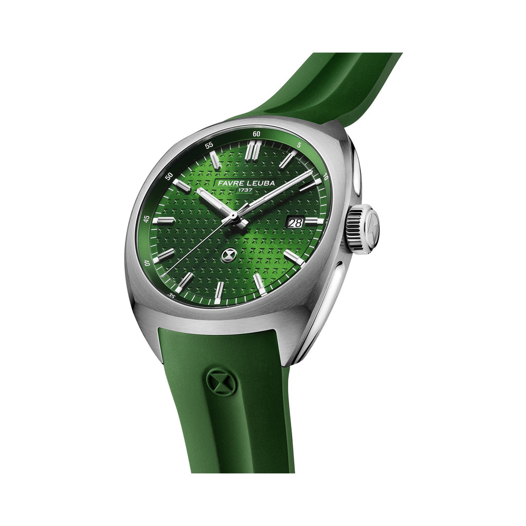 FAVRE LEUBA Chief Date – Green Dial, Rubber Strap — 5