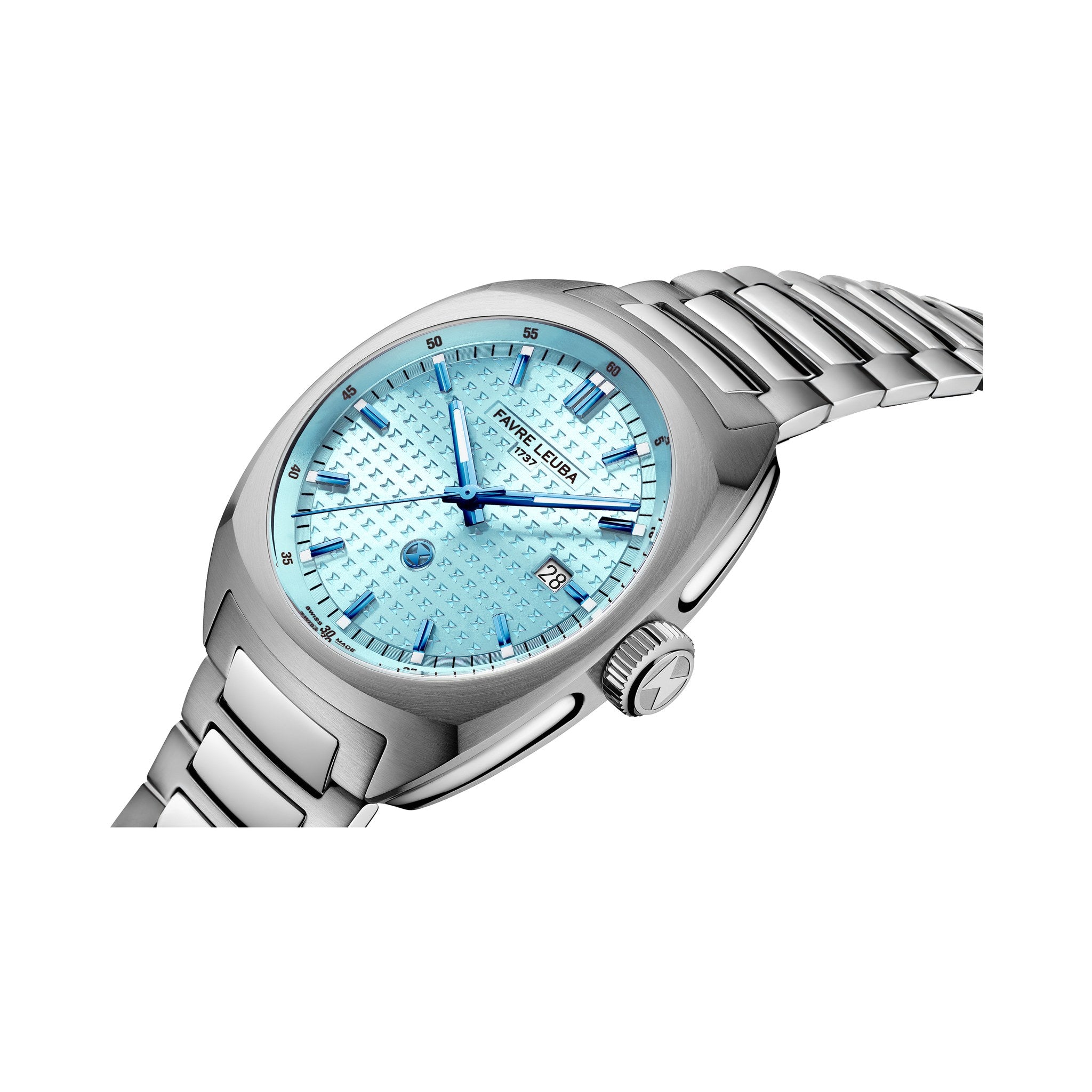 FAVRE LEUBA Chief Date – Ice Blue Dial, Steel Bracelet — 4