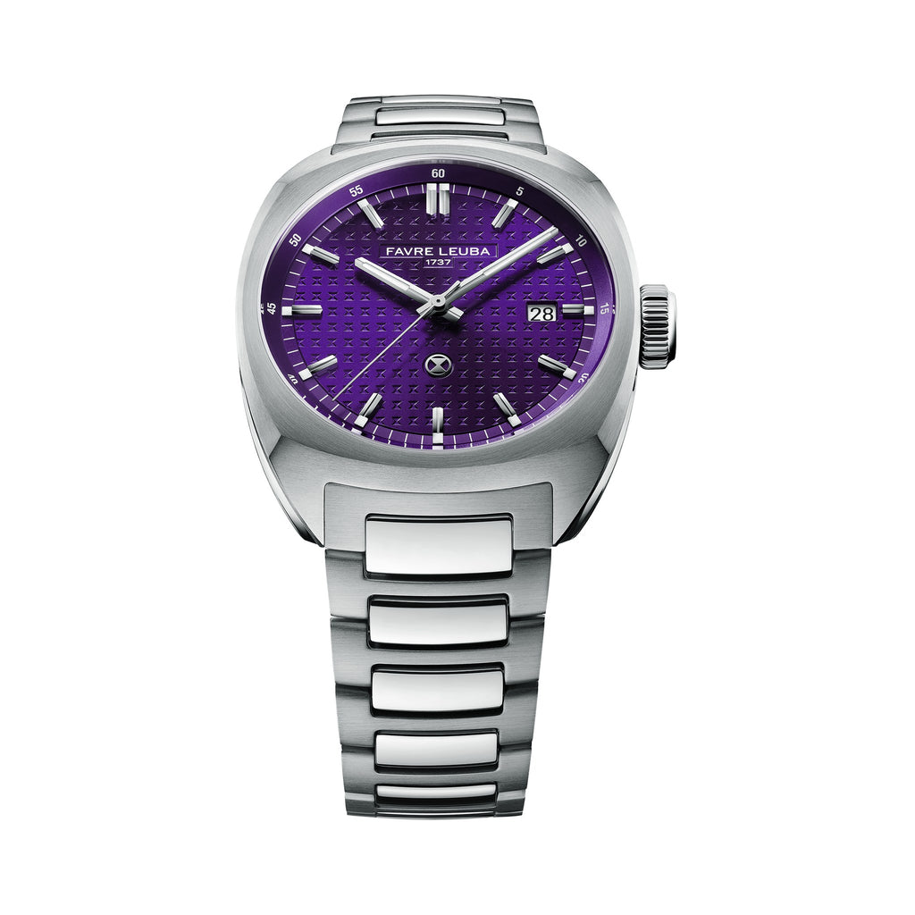 FAVRE LEUBA Chief Date – Royal Purple Dial, Steel Bracelet — 6