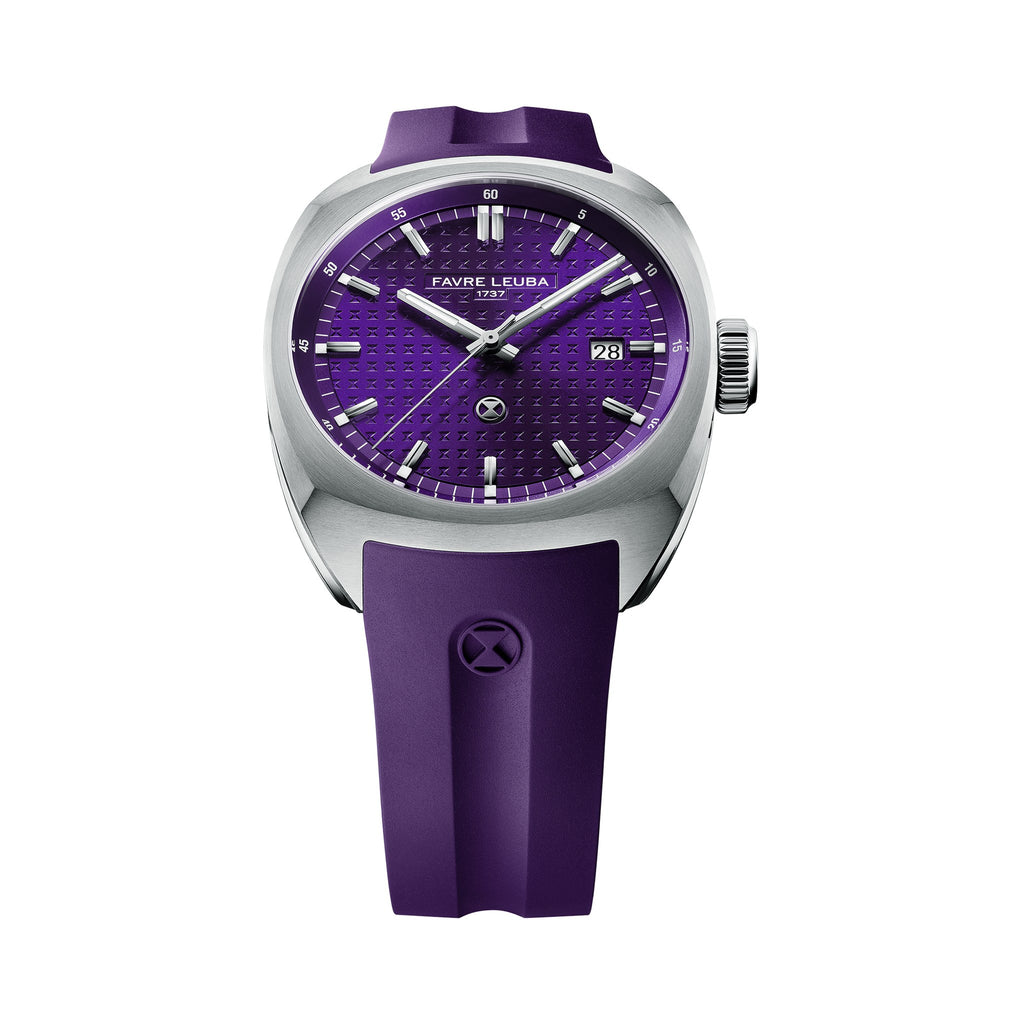 FAVRE LEUBA Chief Date – Royal Purple Dial, Rubber Strap