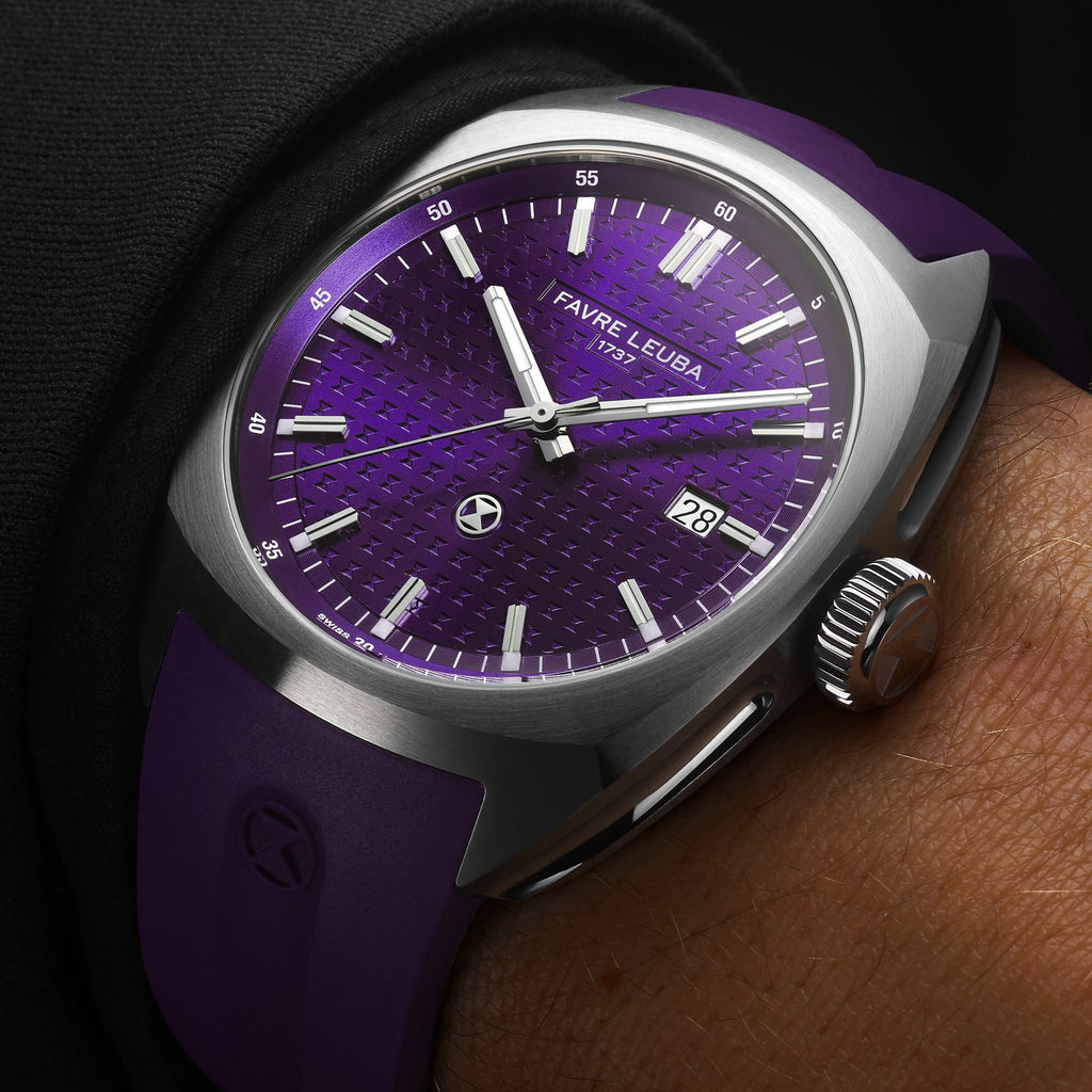FAVRE LEUBA Chief Date – Royal Purple Dial, Rubber Strap — 2