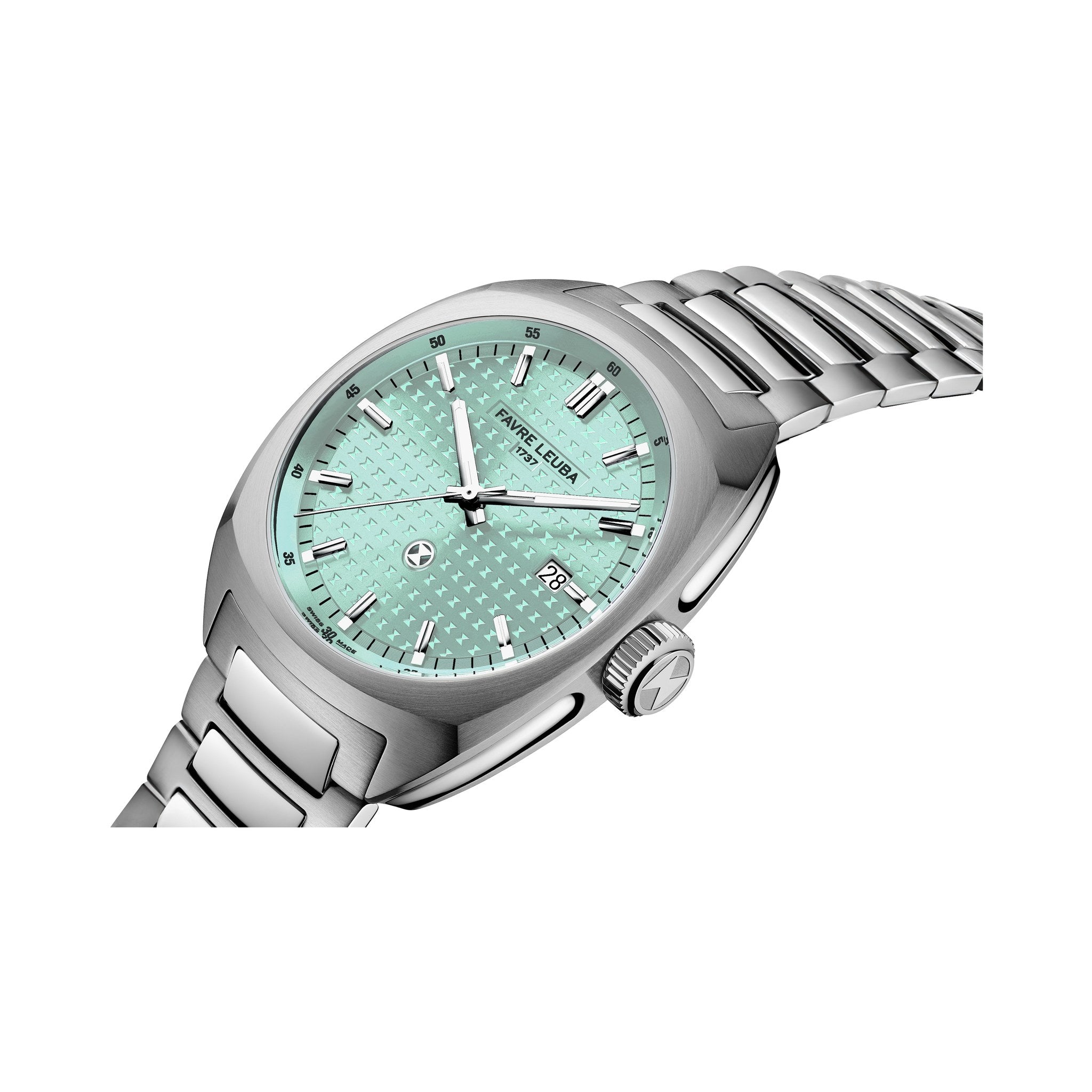 FAVRE LEUBA Chief Date – Mint Green Dial, Steel Bracelet