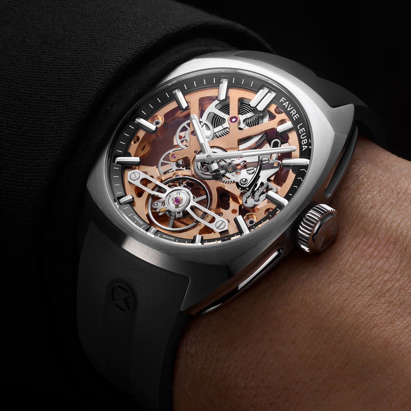 FAVRE LEUBA Chief Skeleton – Gold Movement, Black Minute Ring — 2