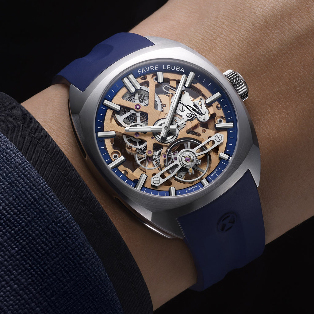 FAVRE LEUBA Chief Skeleton – Gold Movement, Blue Minute Ring — 3