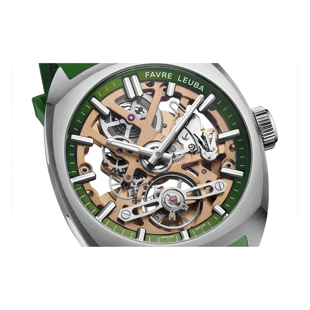 FAVRE LEUBA Chief Skeleton – Gold Movement, Green Minute Ring