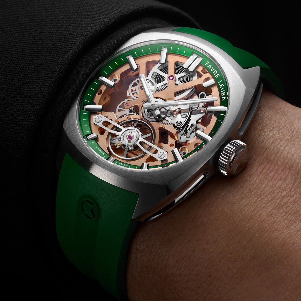 FAVRE LEUBA Chief Skeleton – Gold Movement, Green Minute Ring — 2