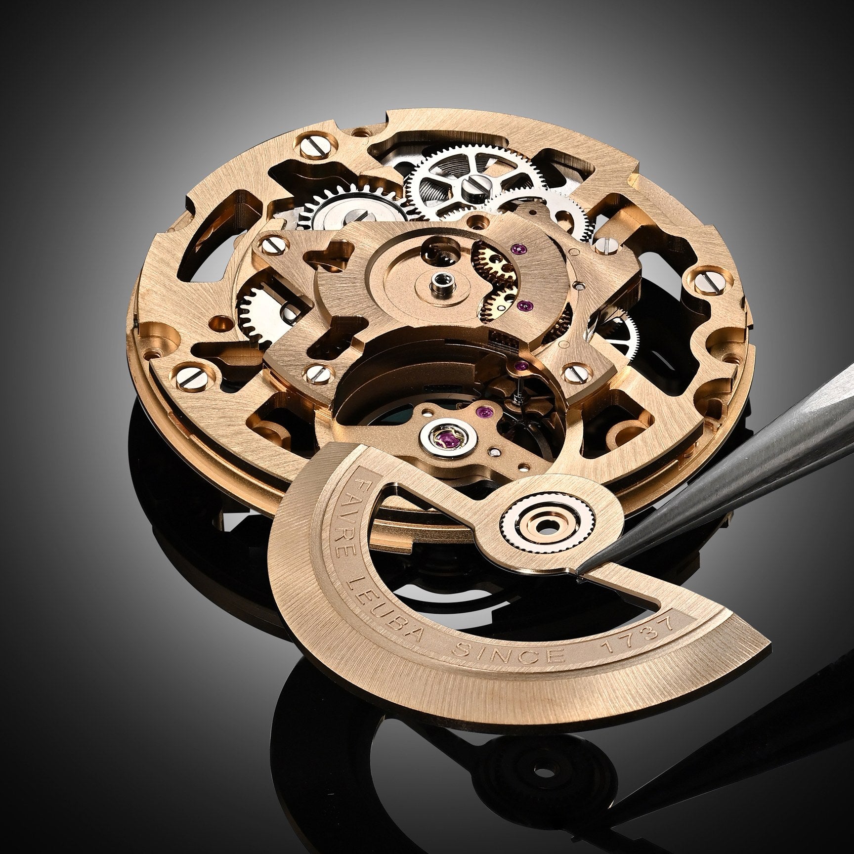 FAVRE LEUBA Chief Skeleton – Gold Movement, Green Minute Ring — 4
