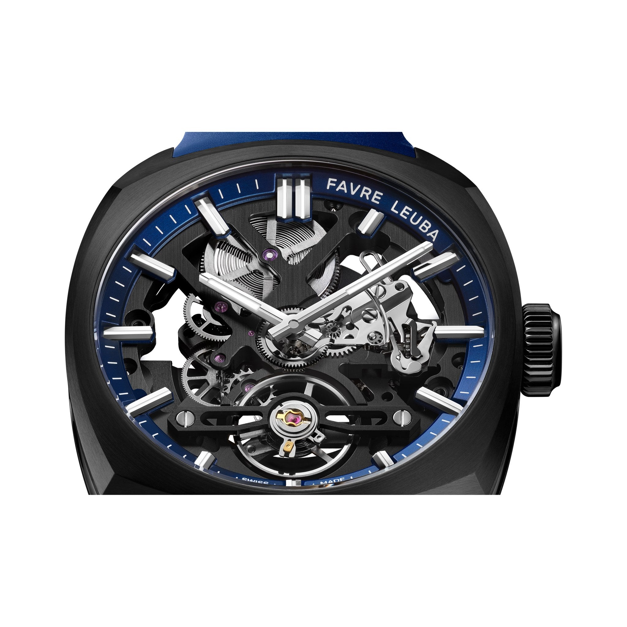 FAVRE LEUBA Chief Skeleton – Black Movement, Blue Minute Ring