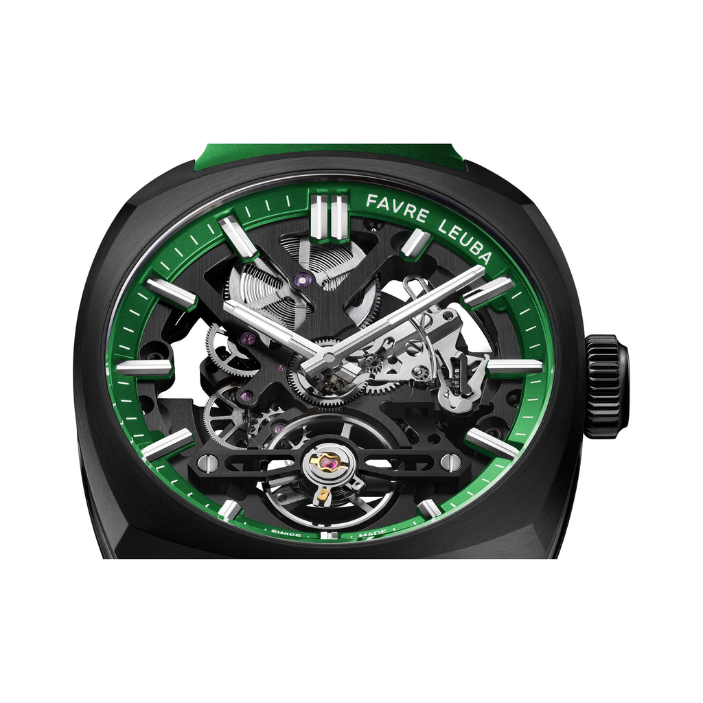FAVRE LEUBA Chief Skeleton – Black Movement, Green Minute Ring