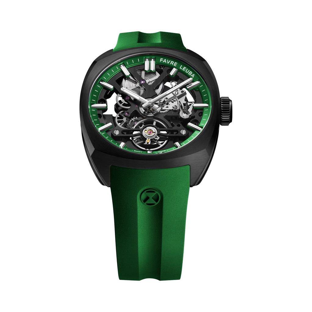 FAVRE LEUBA Chief Skeleton – Black Movement, Green Minute Ring — 6