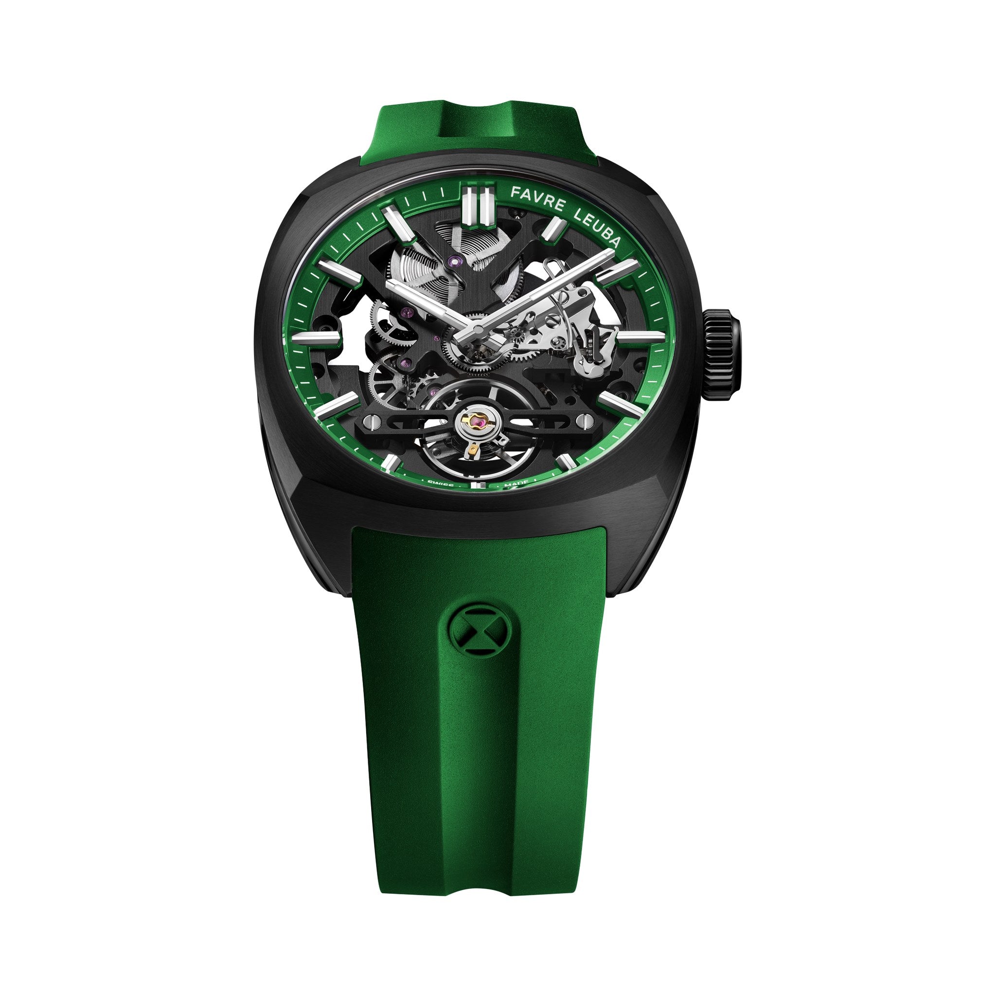FAVRE LEUBA Chief Skeleton – Black Movement, Green Minute Ring — 6