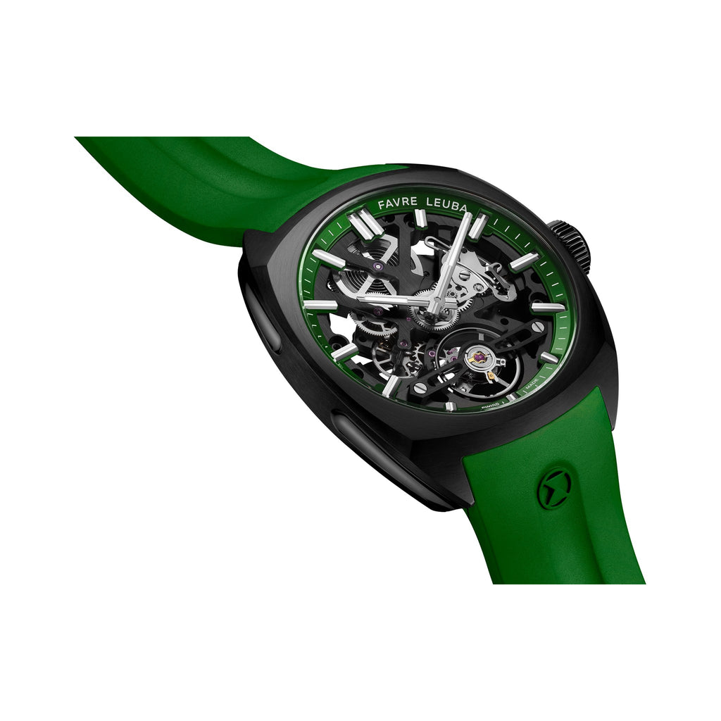 FAVRE LEUBA Chief Skeleton – Black Movement, Green Minute Ring — 7