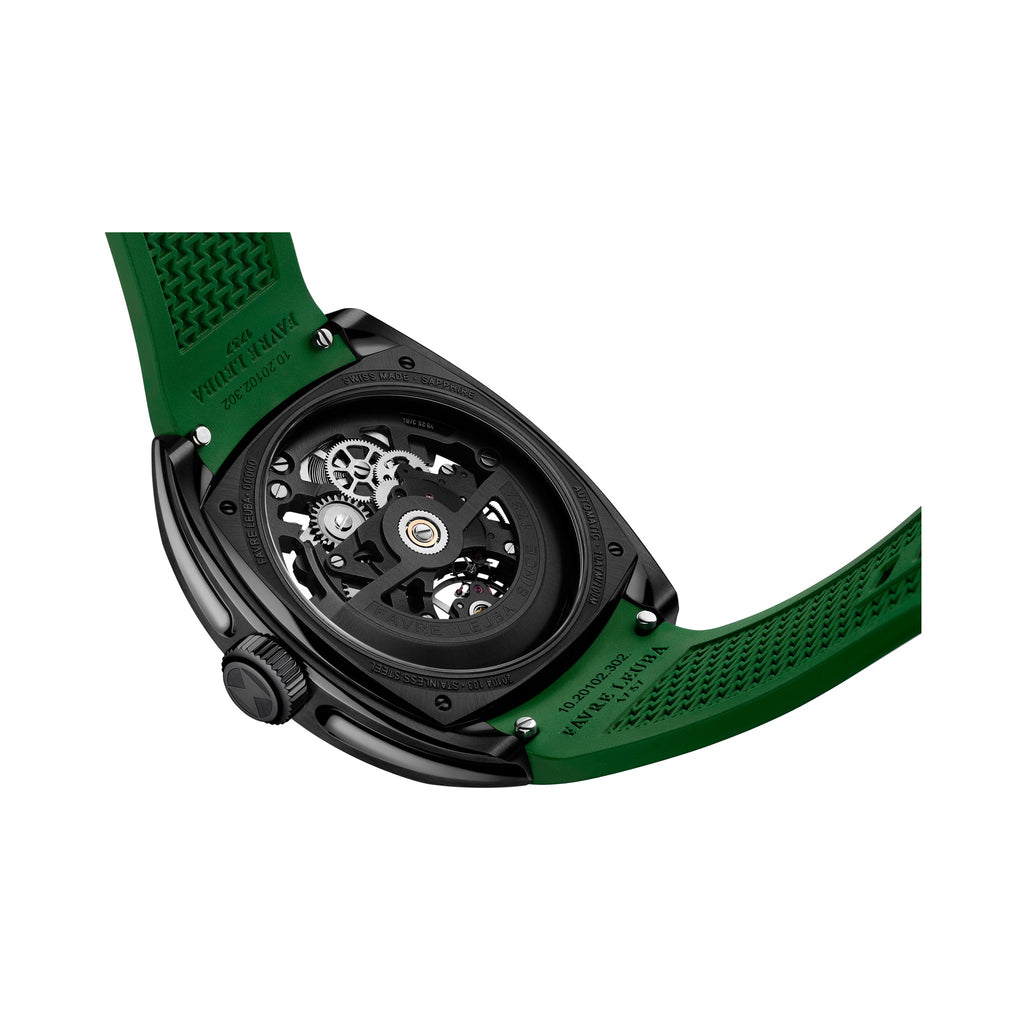 FAVRE LEUBA Chief Skeleton – Black Movement, Green Minute Ring — 9