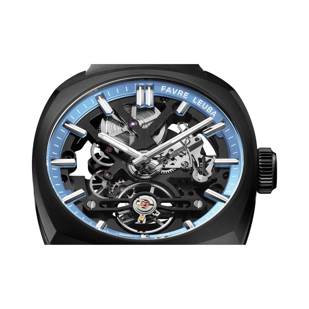FAVRE LEUBA Chief Skeleton – Black Movement, Ice Blue Minute Ring