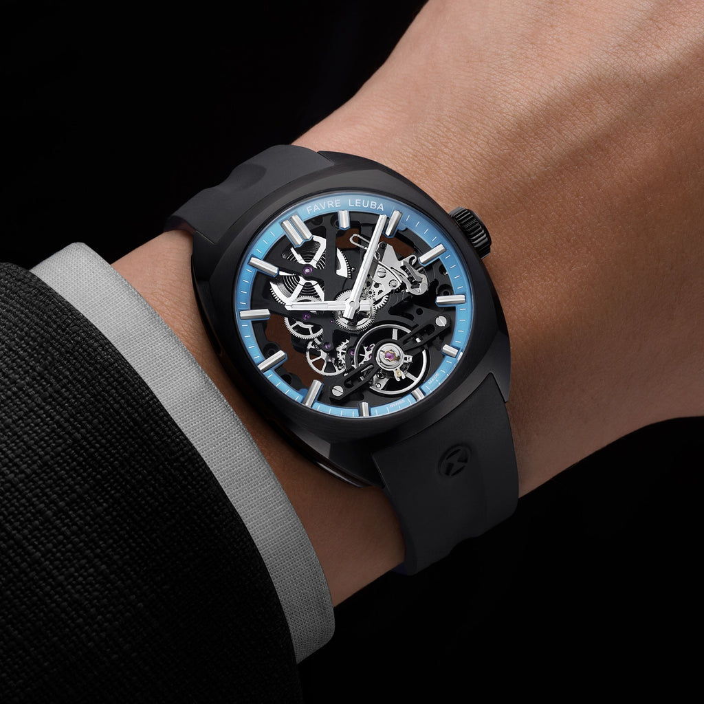 FAVRE LEUBA Chief Skeleton – Black Movement, Ice Blue Minute Ring — 3