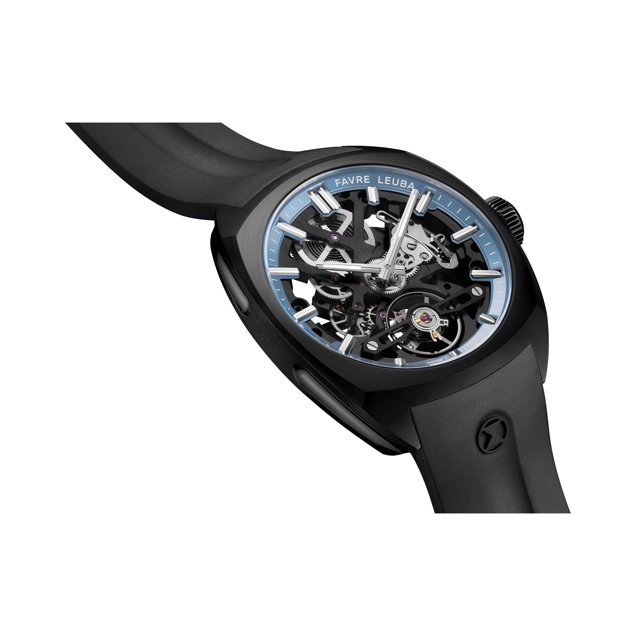 FAVRE LEUBA Chief Skeleton – Black Movement, Ice Blue Minute Ring — 7