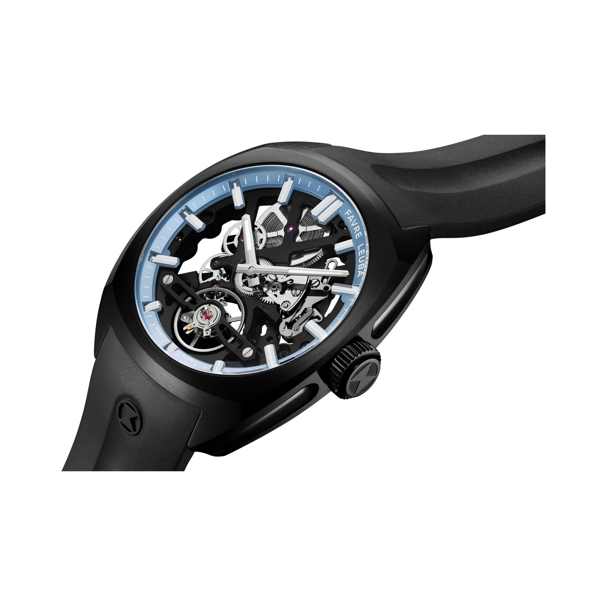 FAVRE LEUBA Chief Skeleton – Black Movement, Ice Blue Minute Ring — 8