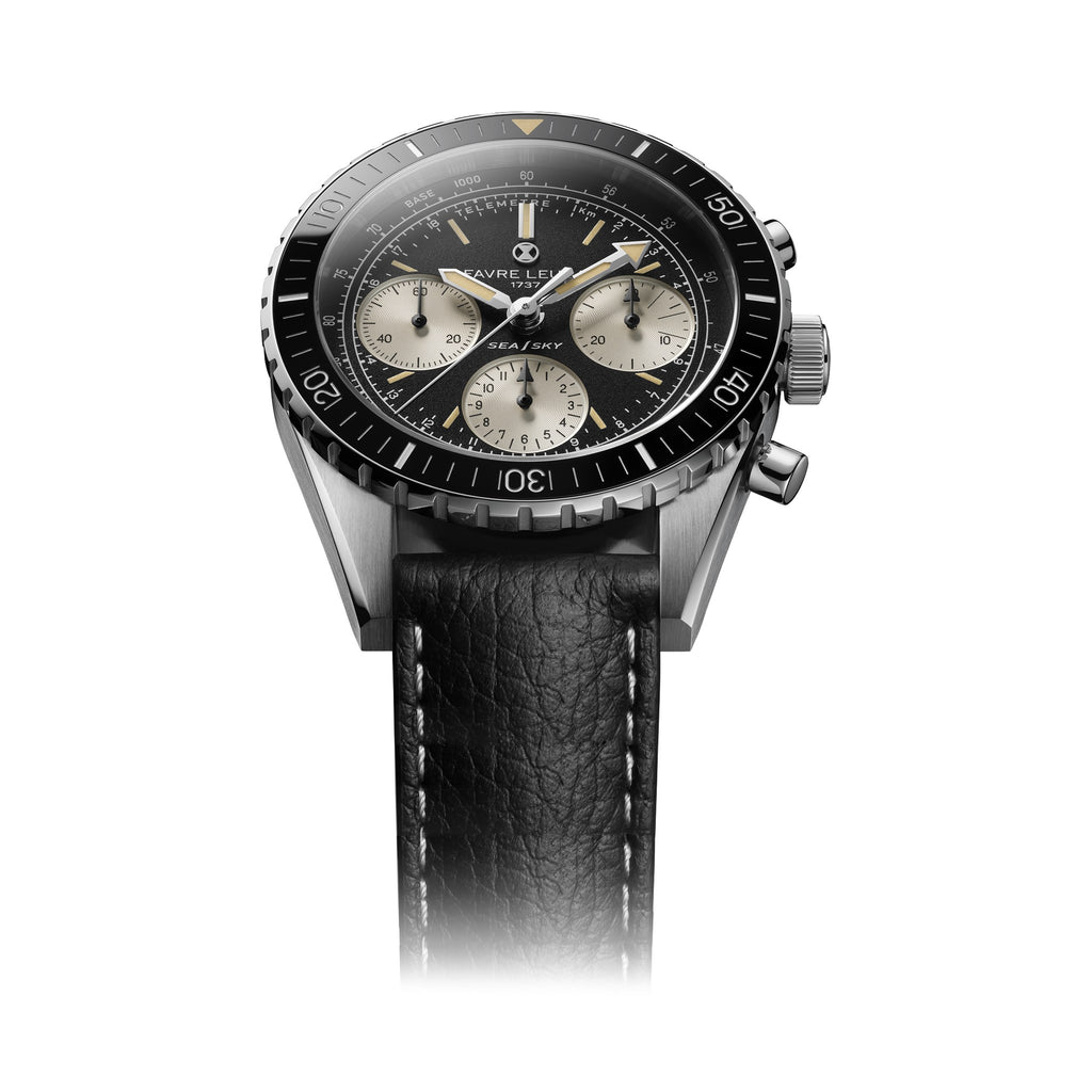 FAVRE LEUBA Sea Sky Revival – Black Dial, Leather Strap