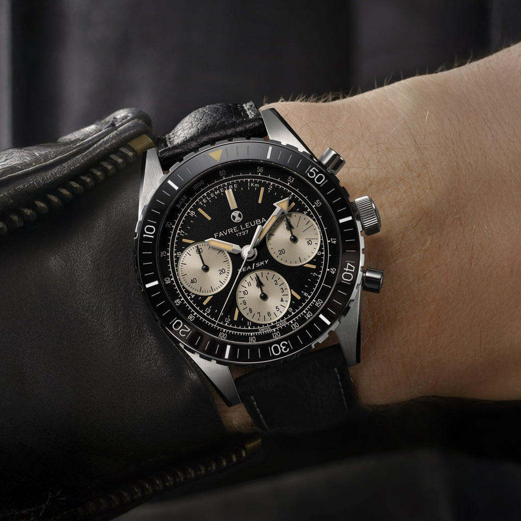 FAVRE LEUBA Sea Sky Revival – Black Dial, Leather Strap — 3