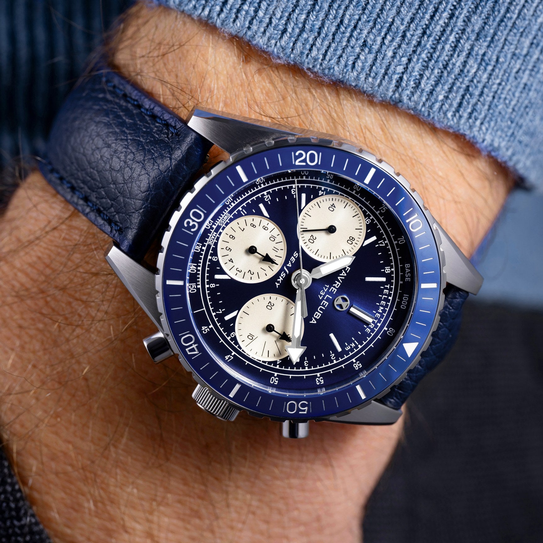 FAVRE LEUBA Sea Sky Revival – Blue Dial, Leather Strap — 3