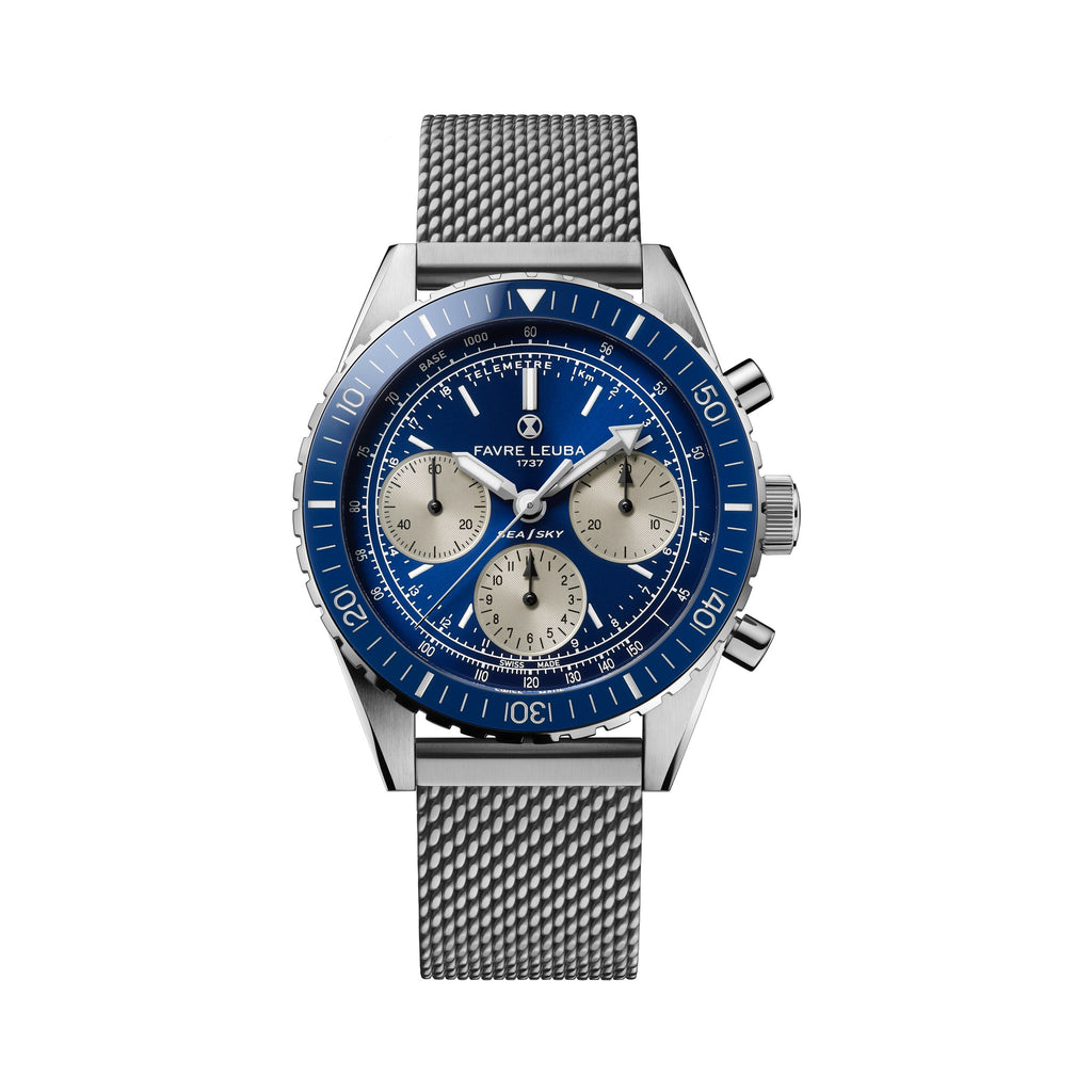 FAVRE LEUBA Sea Sky Revival – Blue Dial, Mesh Bracelet