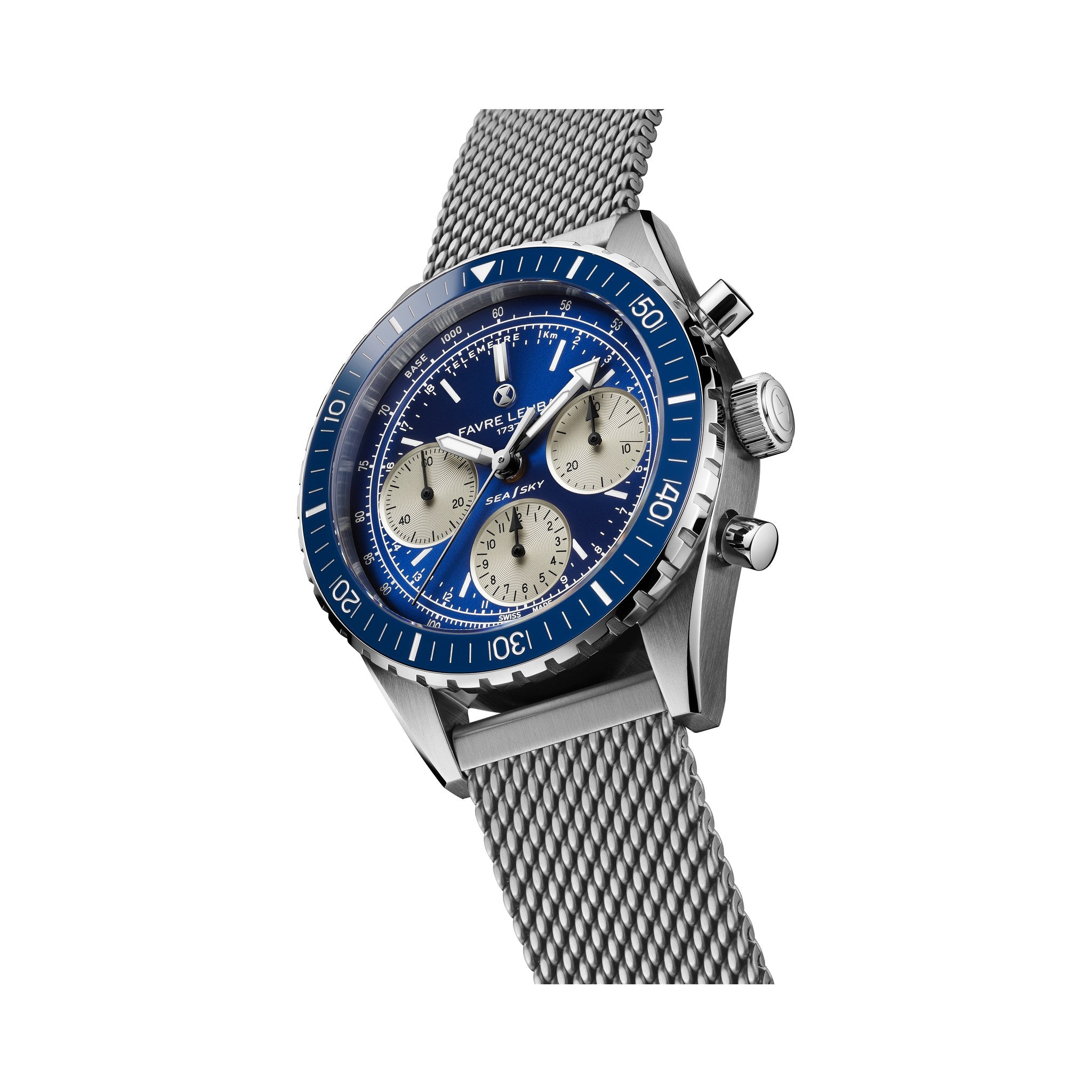 FAVRE LEUBA Sea Sky Revival – Blue Dial, Mesh Bracelet — 2