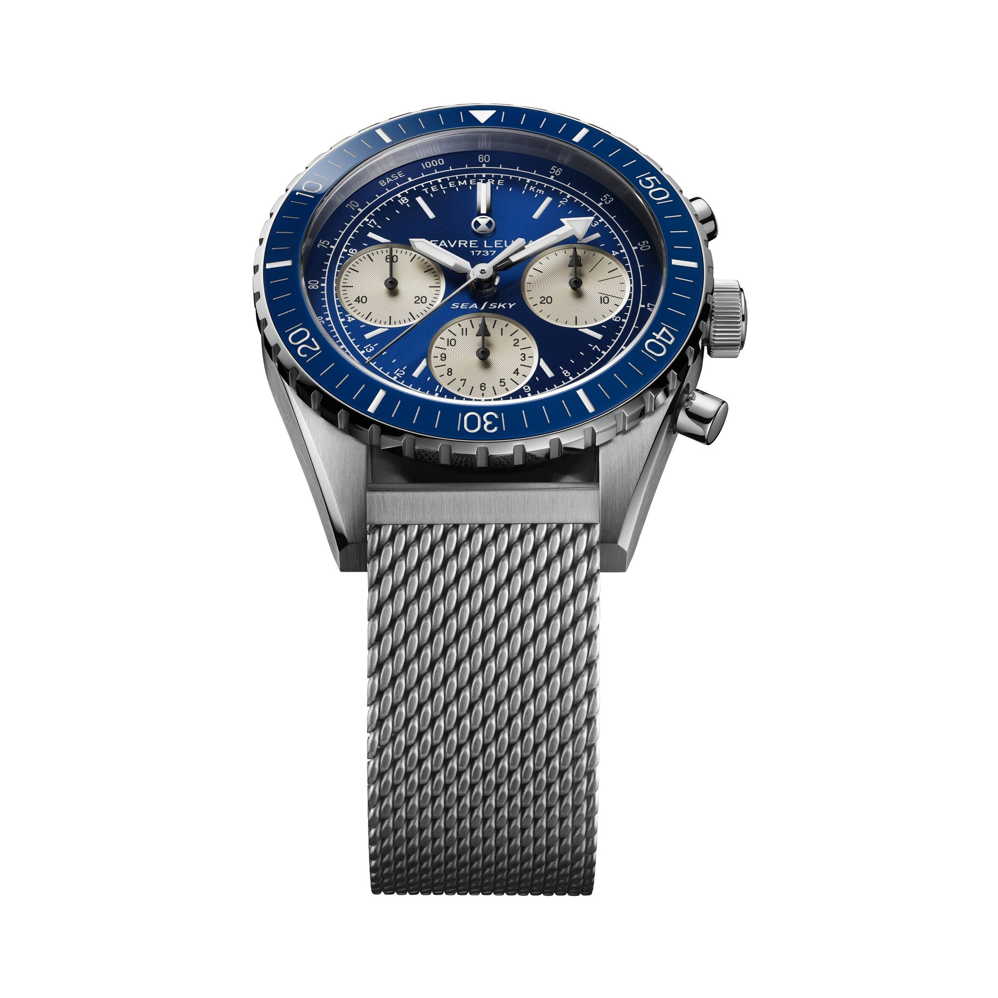 FAVRE LEUBA Sea Sky Revival – Blue Dial, Mesh Bracelet — 3