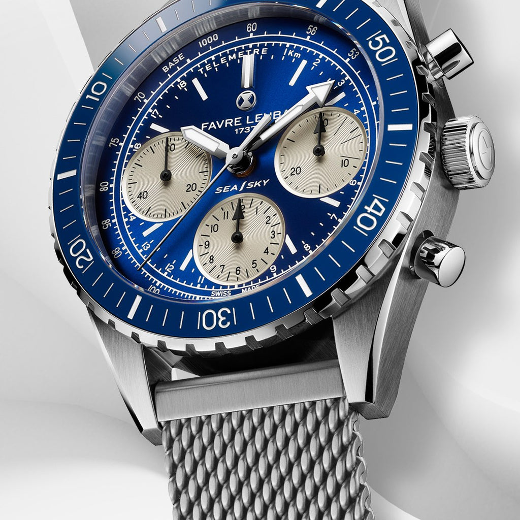 FAVRE LEUBA Sea Sky Revival – Blue Dial, Mesh Bracelet — 6