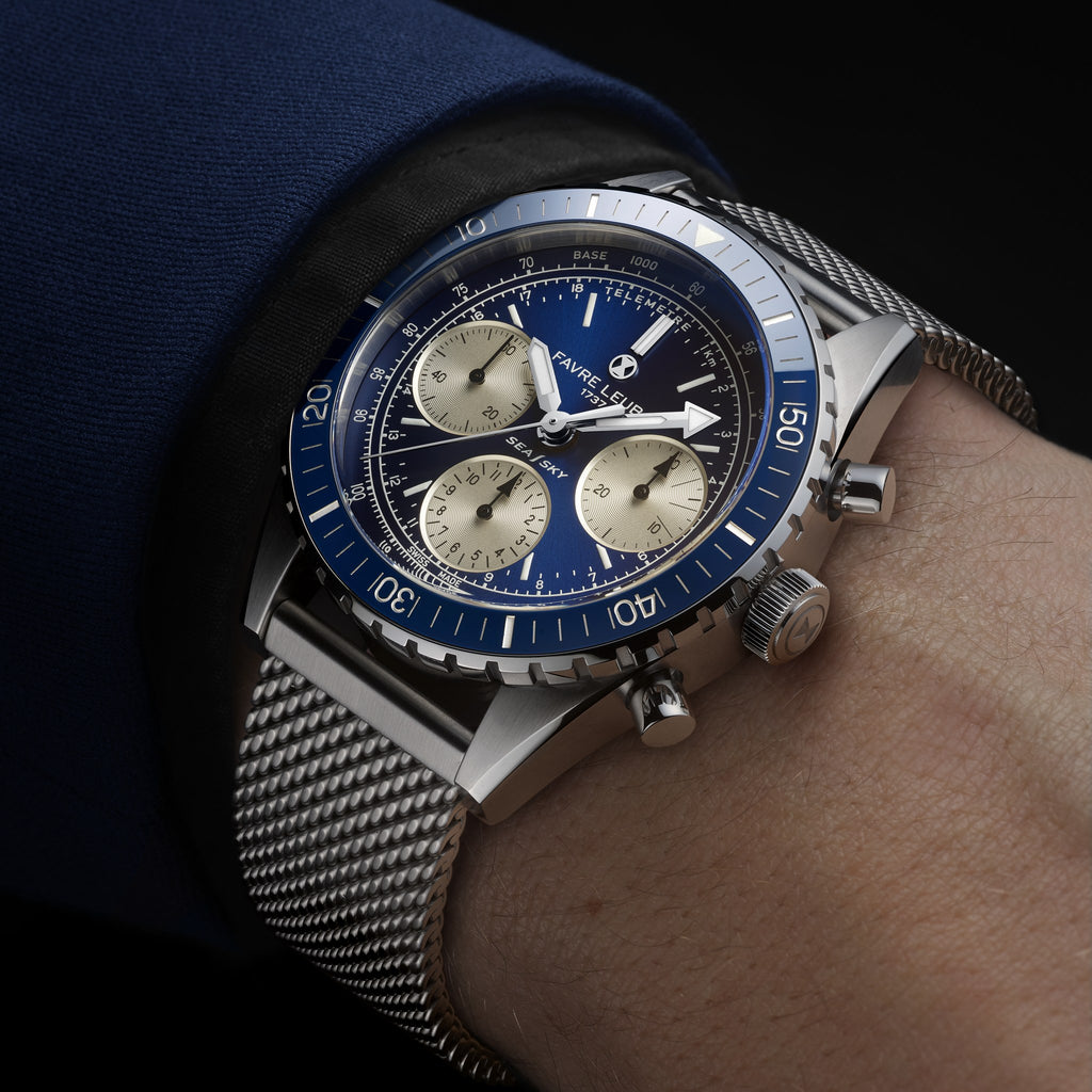 FAVRE LEUBA Sea Sky Revival – Blue Dial, Mesh Bracelet — 7