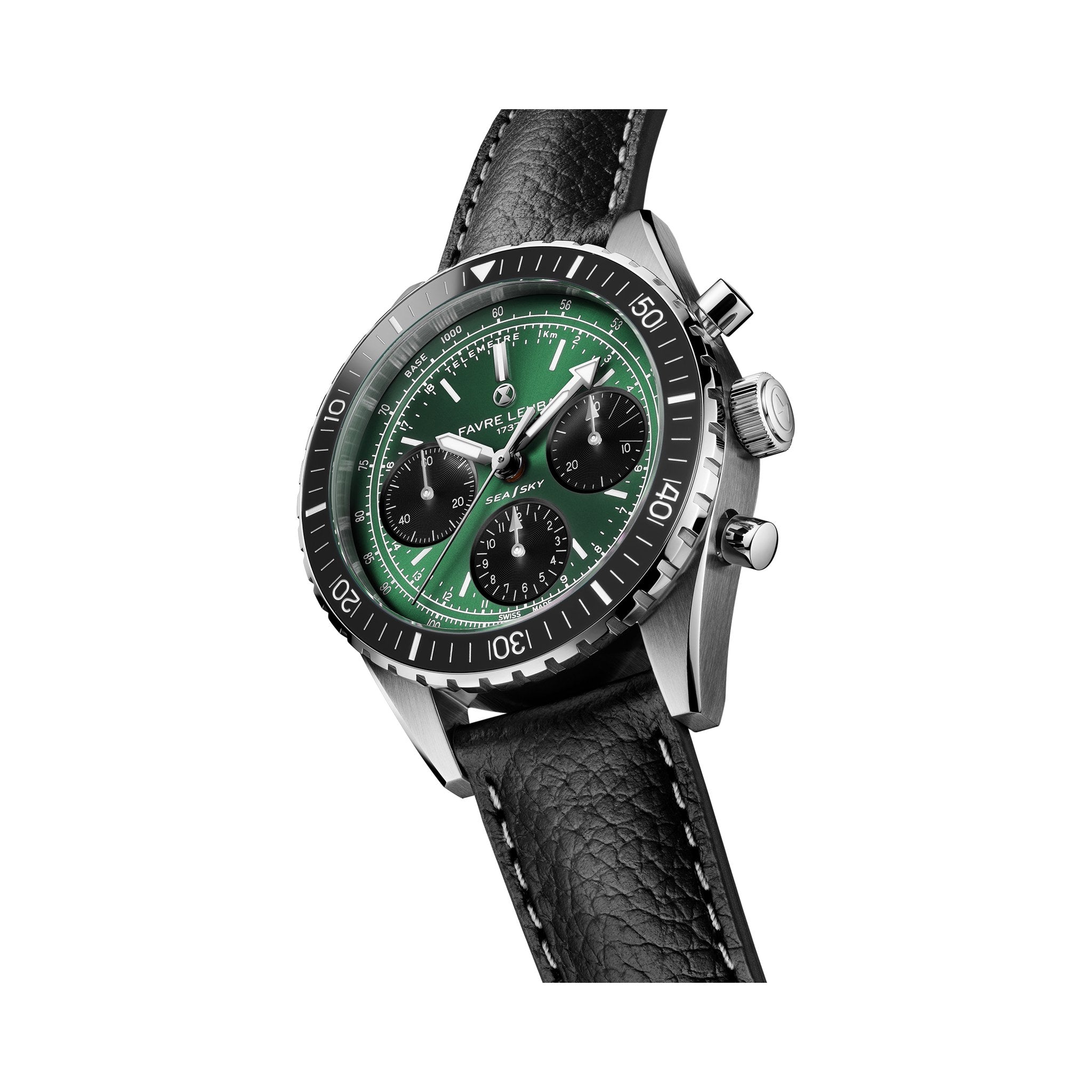 FAVRE LEUBA Sea Sky Revival – Green Dial, Leather Strap — 6