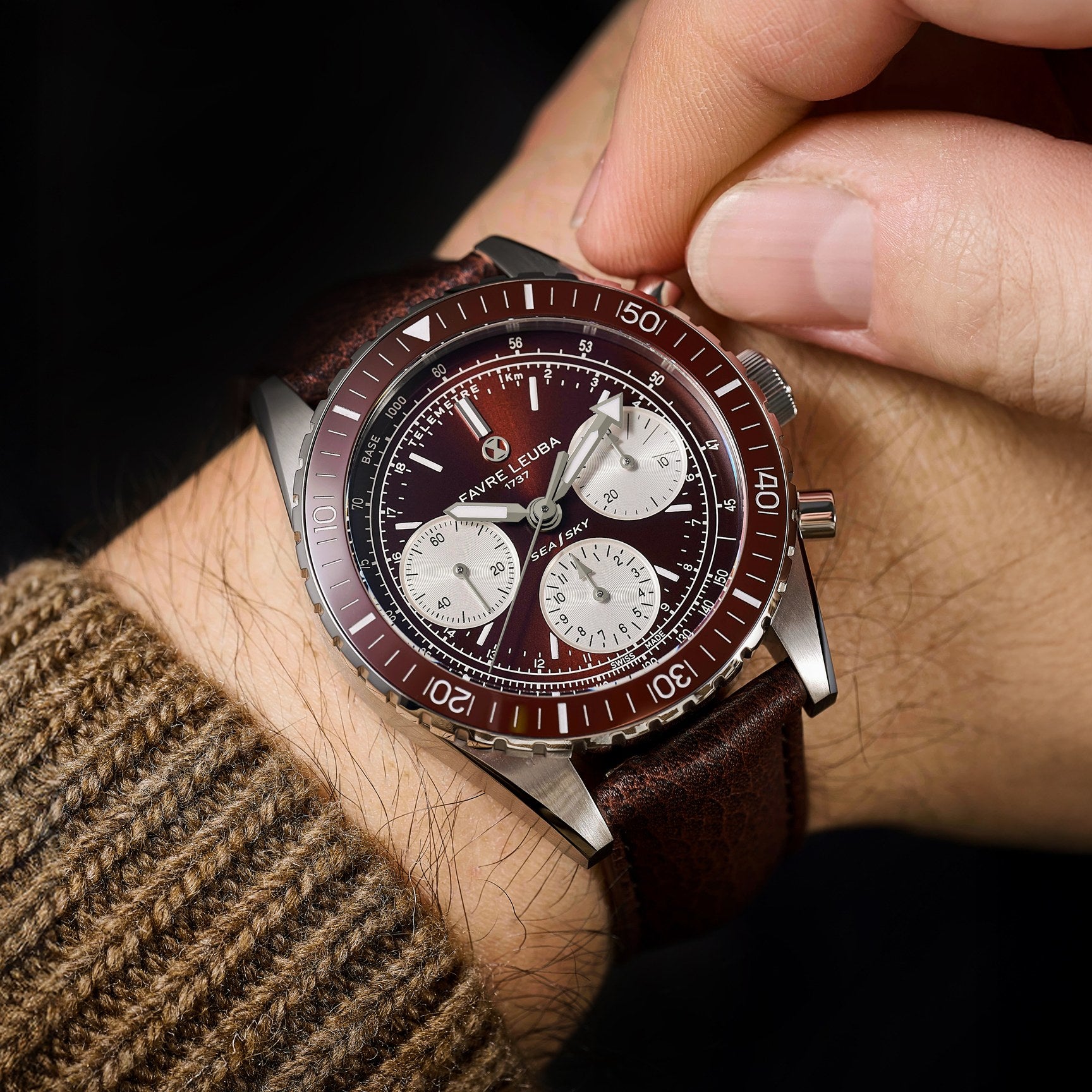 FAVRE LEUBA Sea Sky Revival – Brown Dial, Leather Strap — 2