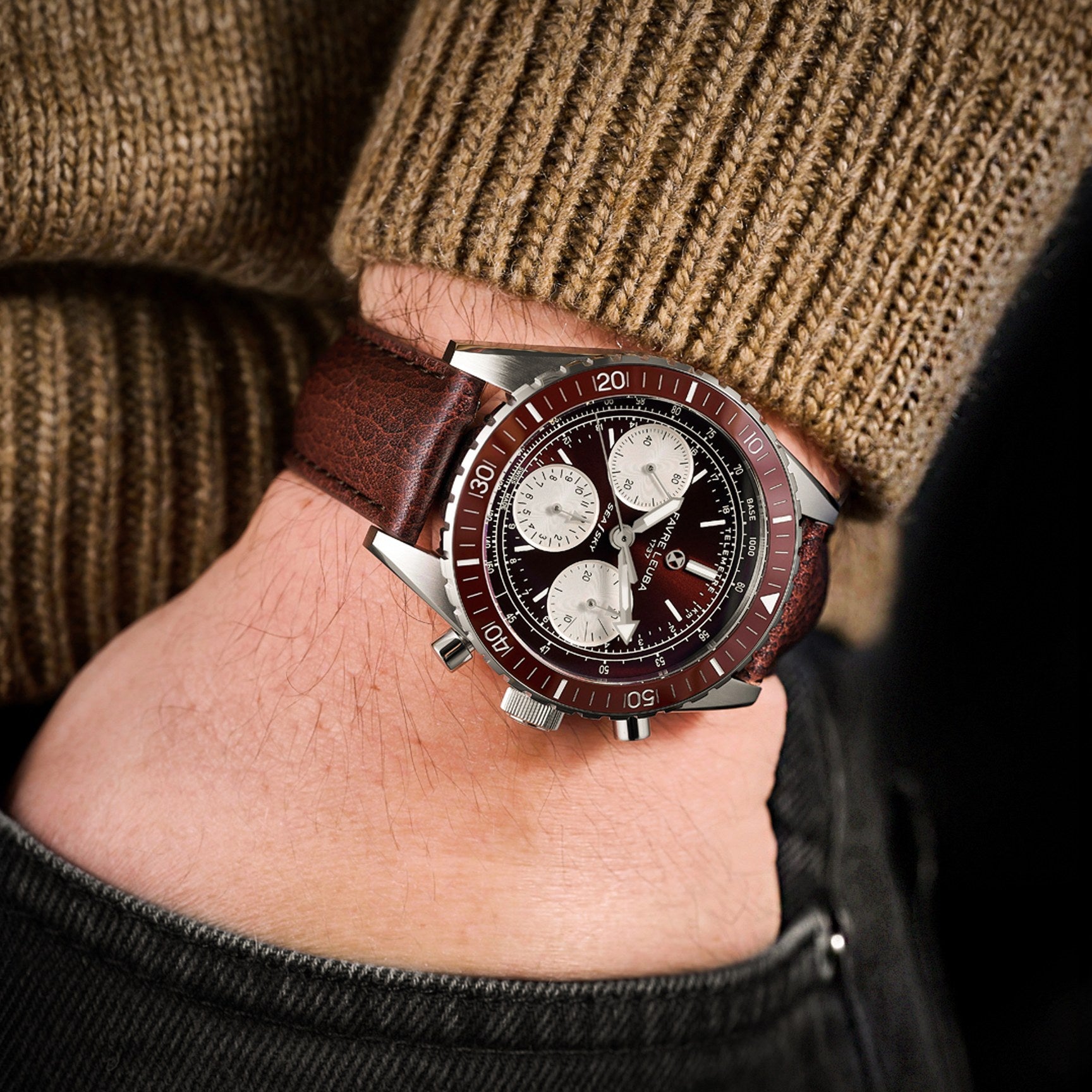 FAVRE LEUBA Sea Sky Revival – Brown Dial, Leather Strap — 3