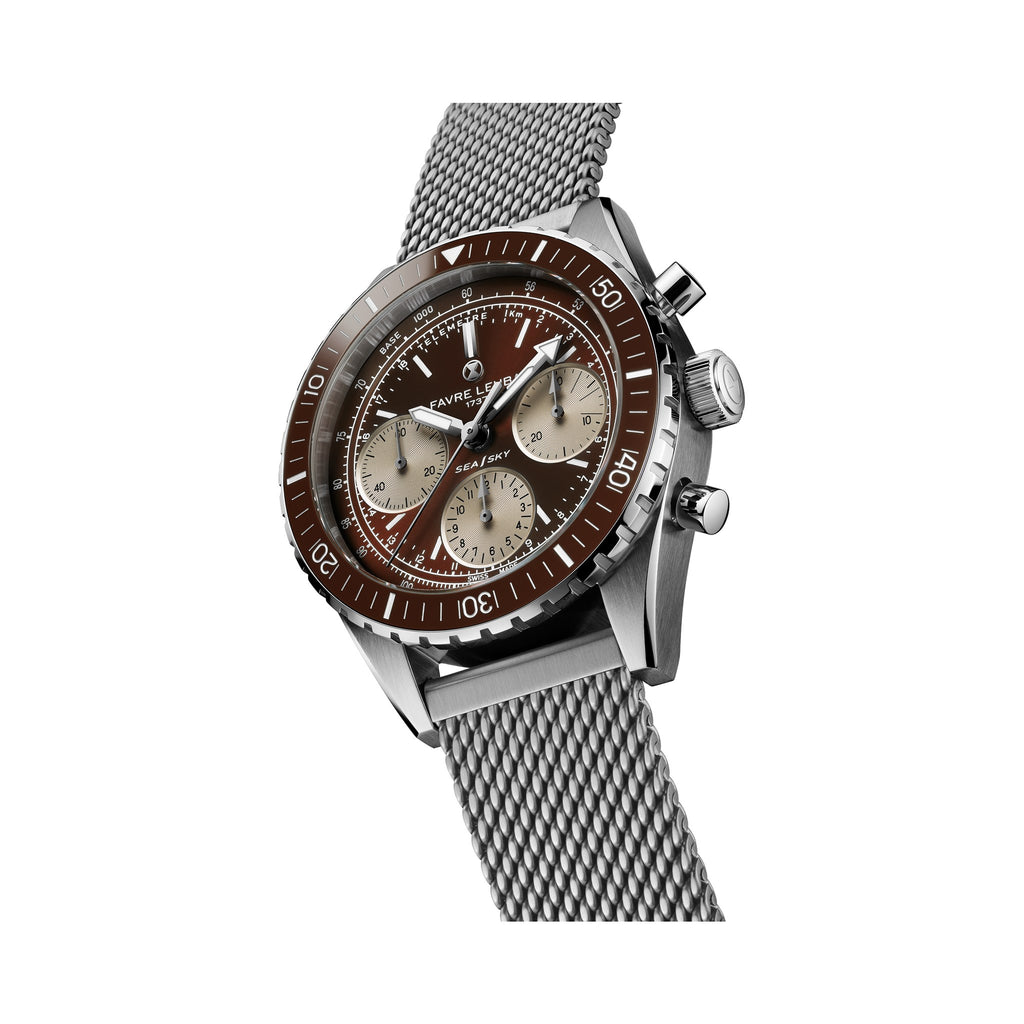 FAVRE LEUBA Sea Sky Revival – Brown Dial, Mesh Bracelet