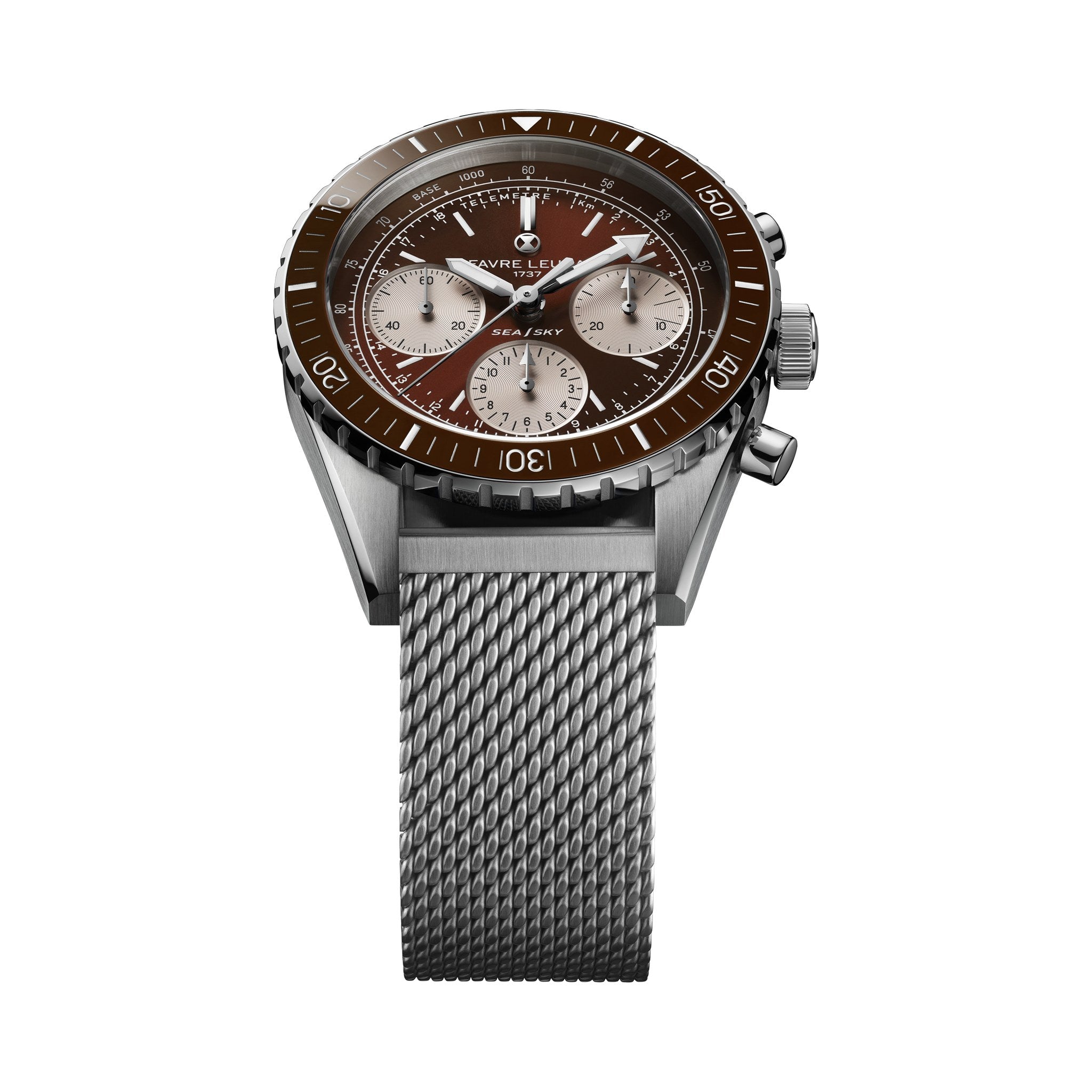 FAVRE LEUBA Sea Sky Revival – Brown Dial, Mesh Bracelet — 5