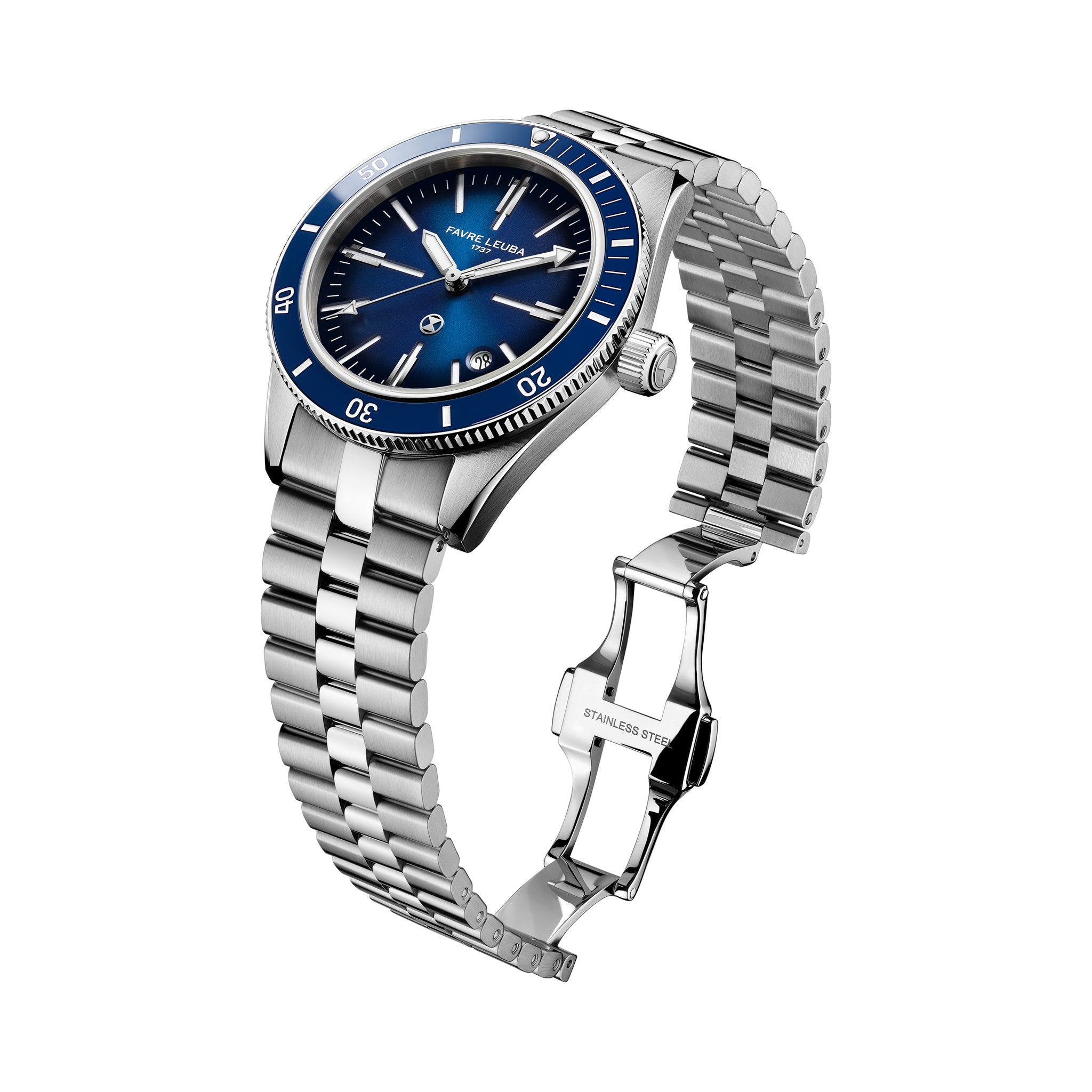 FAVRE LEUBA Deep Raider Renaissance – Blue Dial, Steel Bracelet — 8