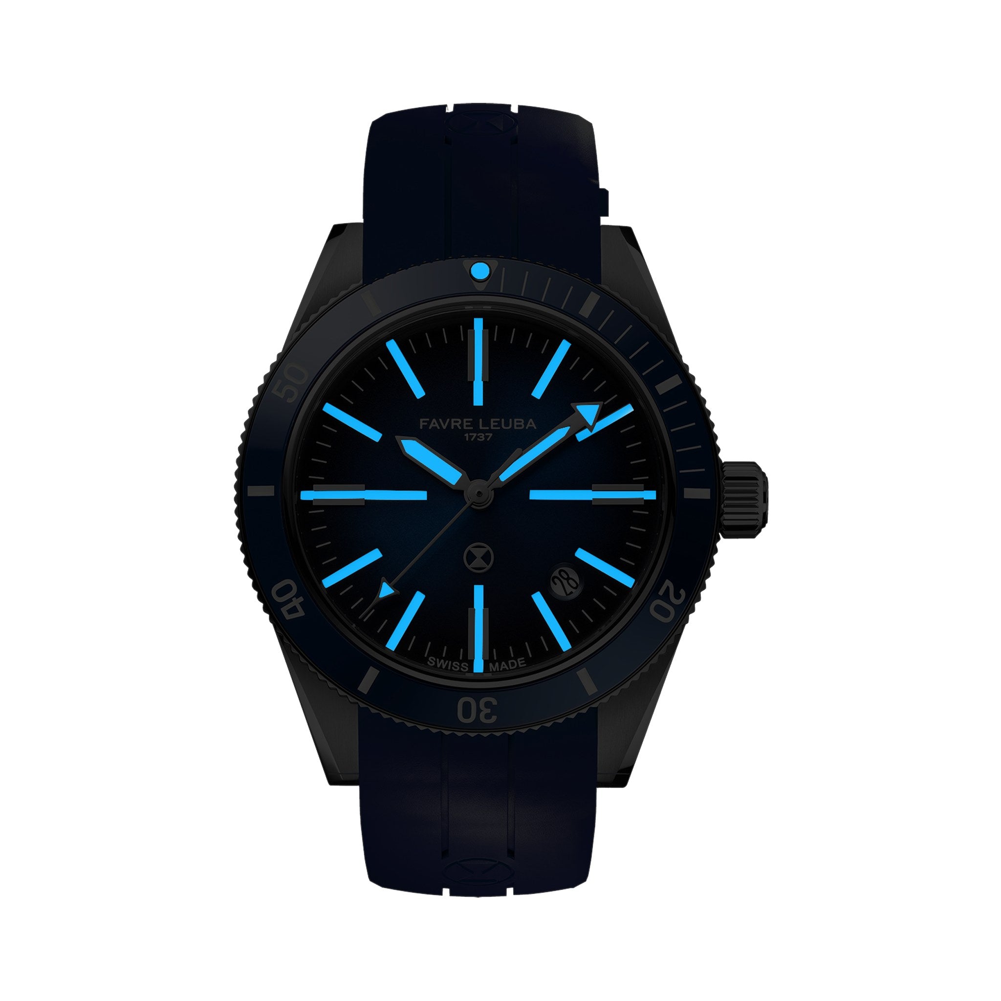 FAVRE LEUBA Deep Raider Renaissance – Blue Dial, Rubber Strap — 8